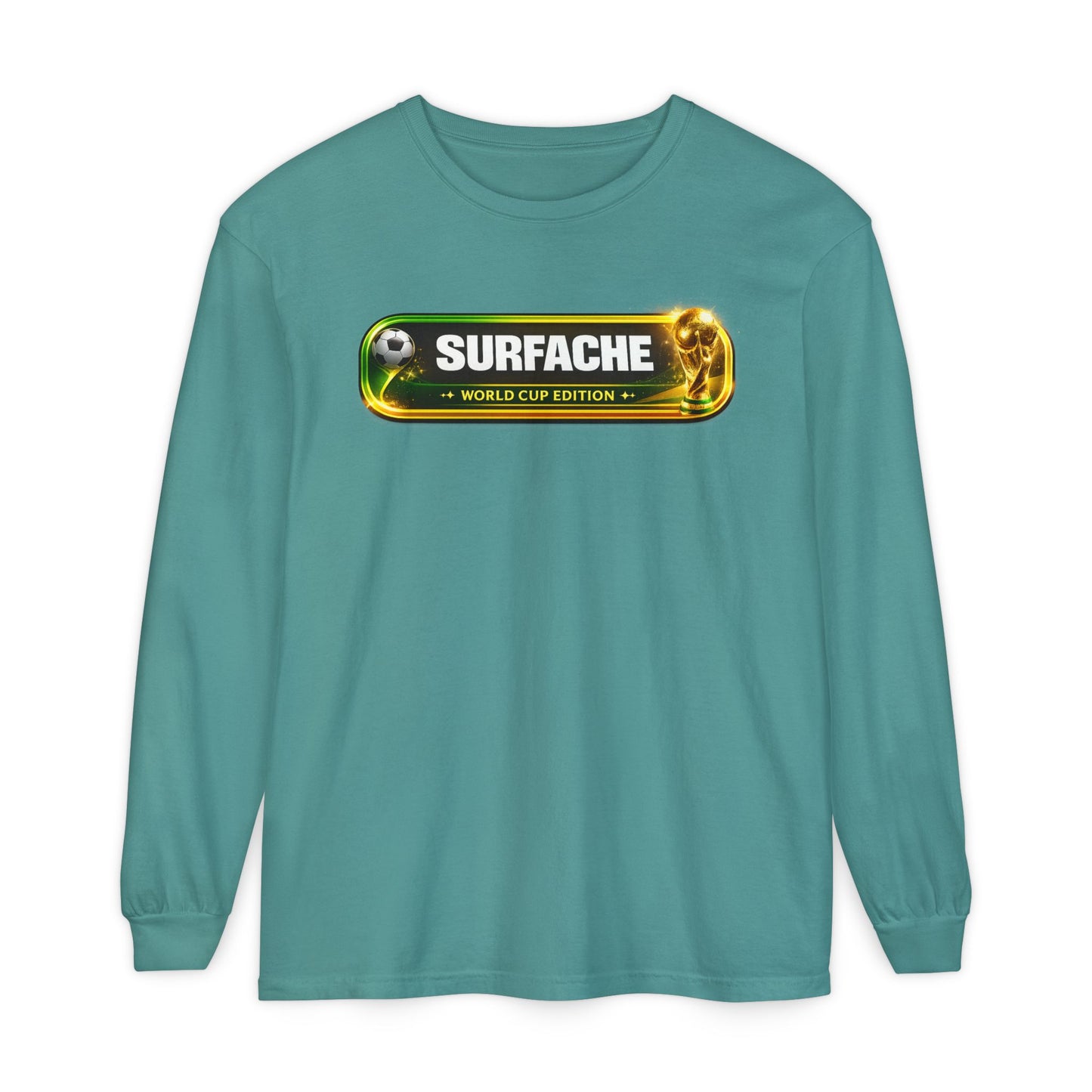 Surfache World Cup Soccer Long Sleeve Tee — "Surface" Front & "Pausa de Hidratación" Back