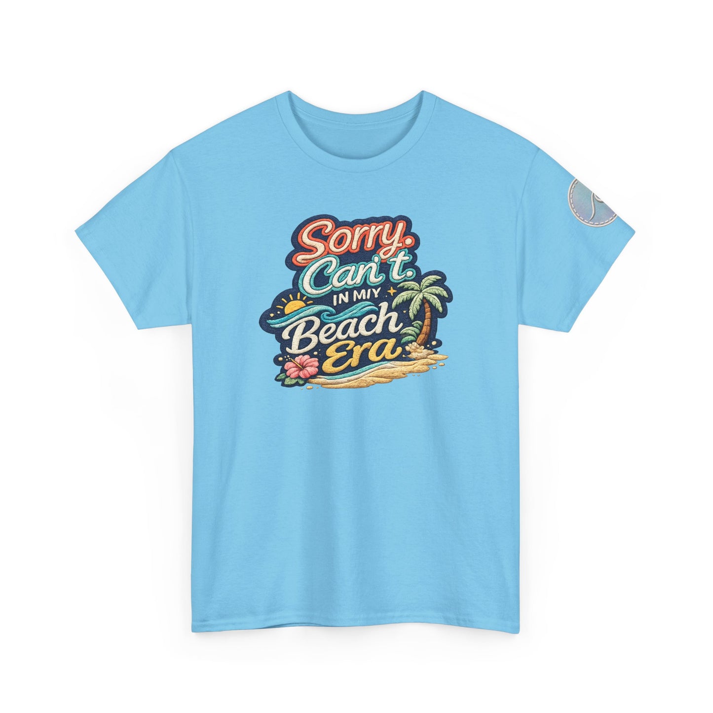 Sorry Can't, In My Beach Era — Retro Tropical Palm Beach Vacation T‑Shirt