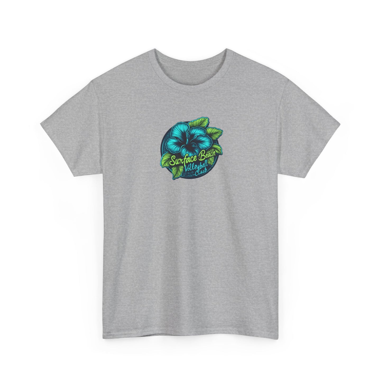 Hibiscus Icon Surface Beach Volleyball Club Unisex Heavy Cotton Tee