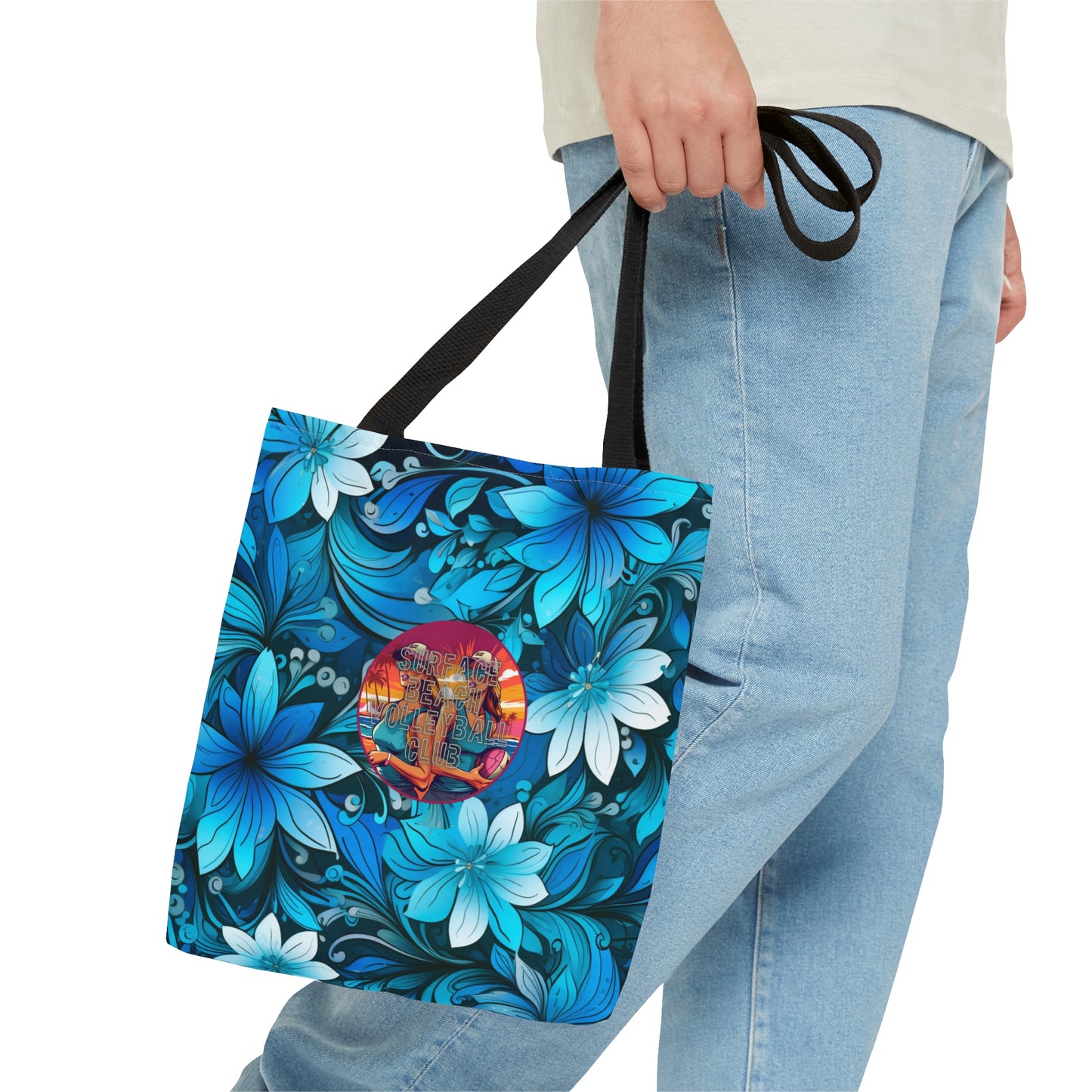 Surface Beach Volleyball Floral Logo Tote Bag (AOP)