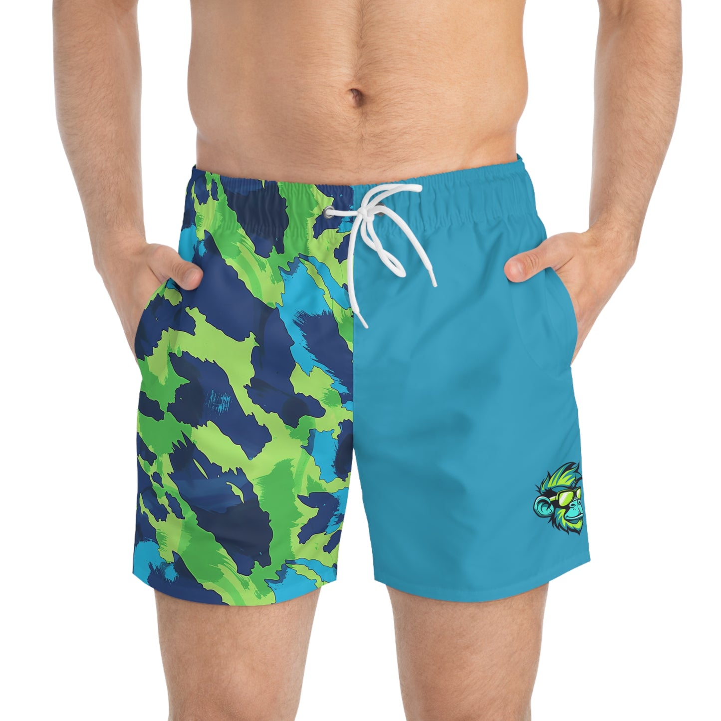 Mascot Surface Beach Volleyball Club Color Block Modern Swim Trunks