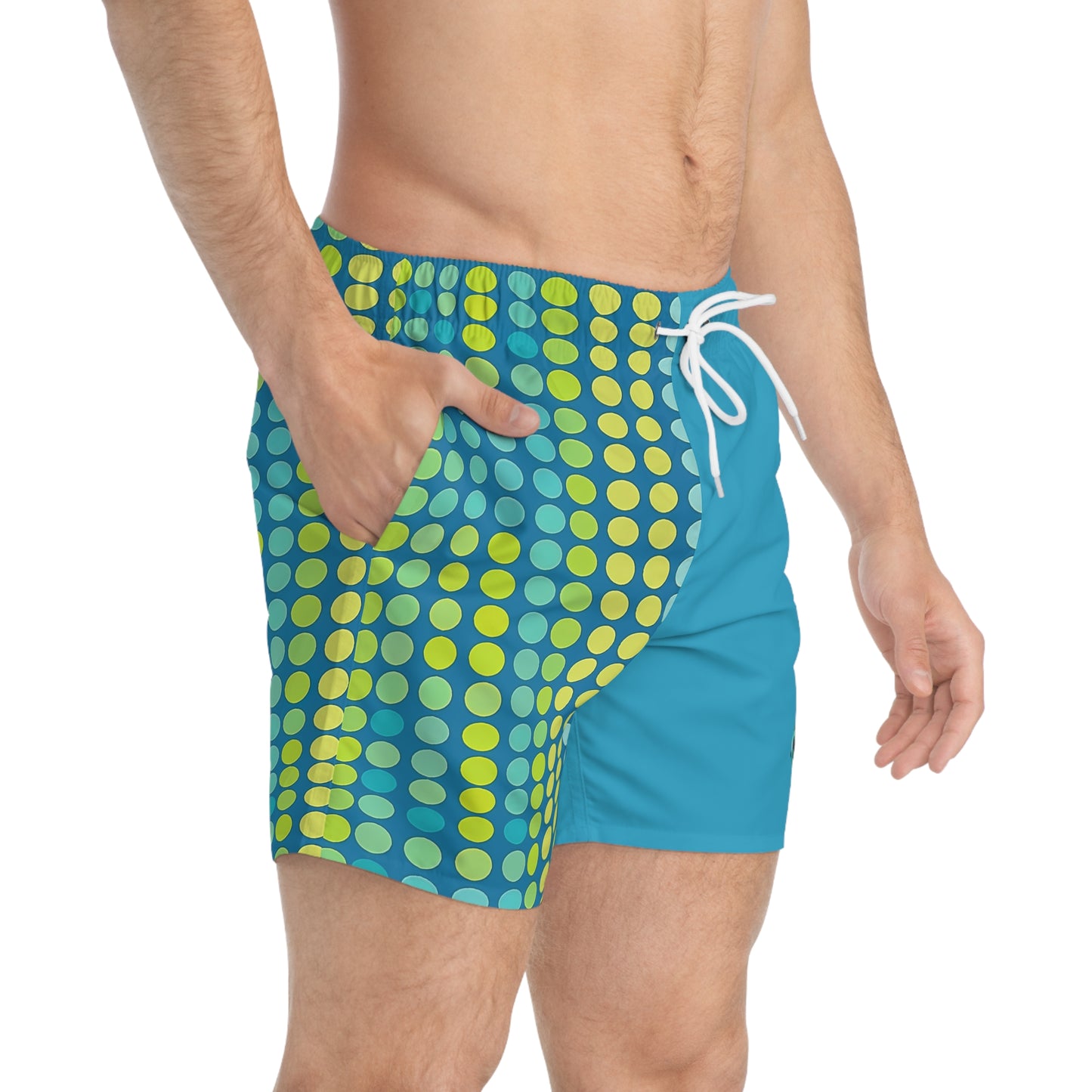 Polka Dot Icon Color Block Surface Beach Volleyball Club Modern Swim Trunks