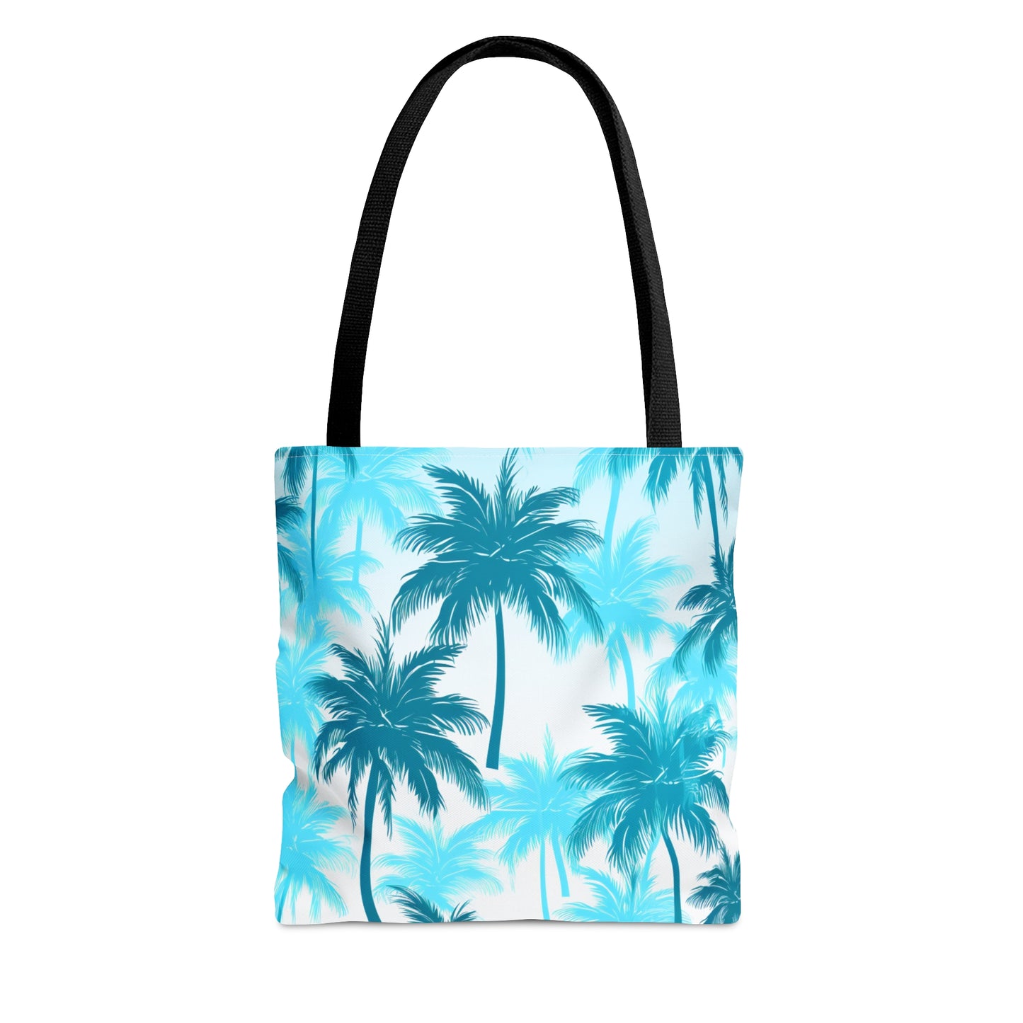 Cyan Palm Tree Travel Tote Bag