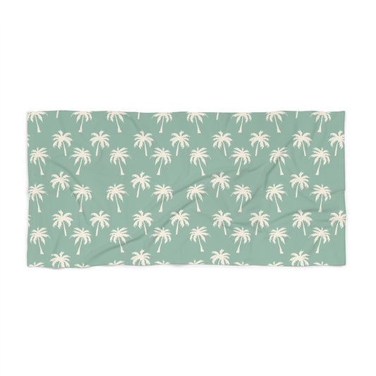 Tropical Palm Pattern Beach Towel – Mint Palm Tree Print