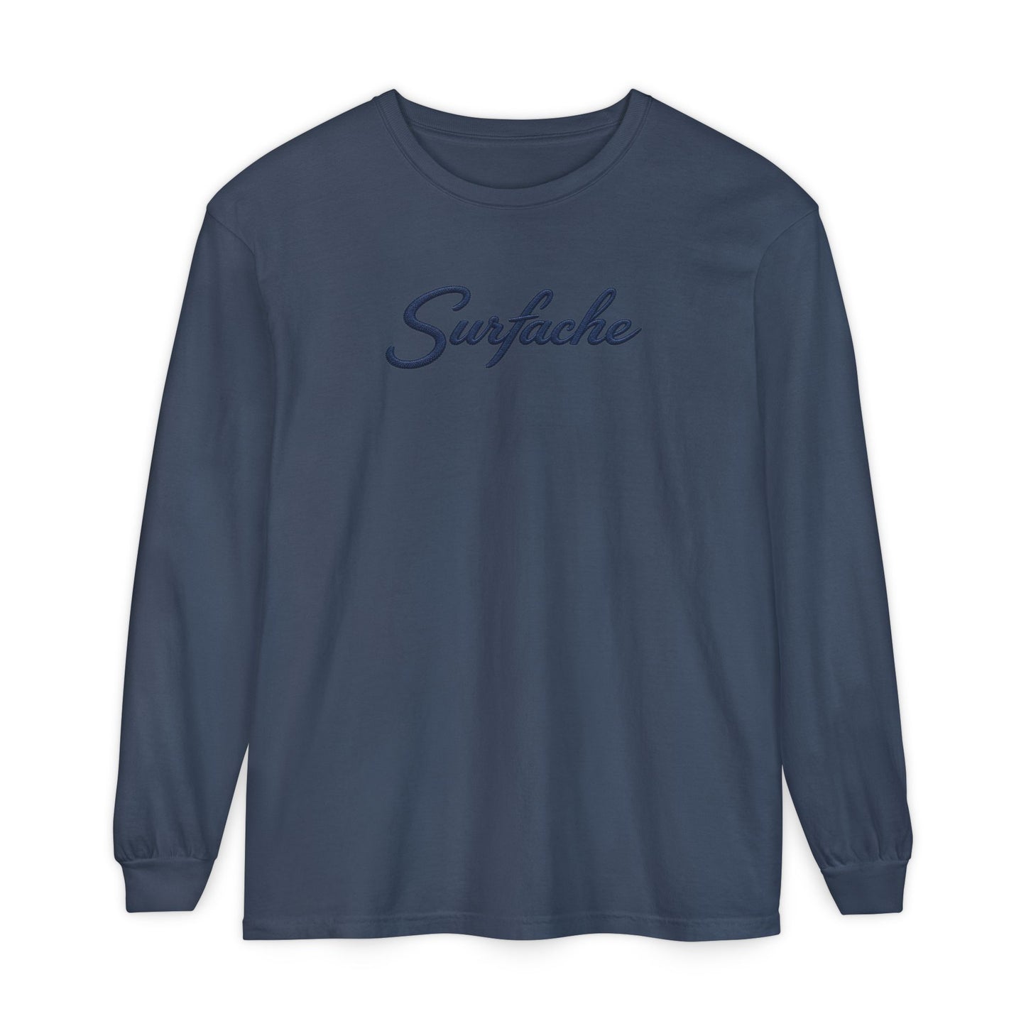 Surfache Long Sleeve T-Shirt — Script Logo Front & Wave Patch Back