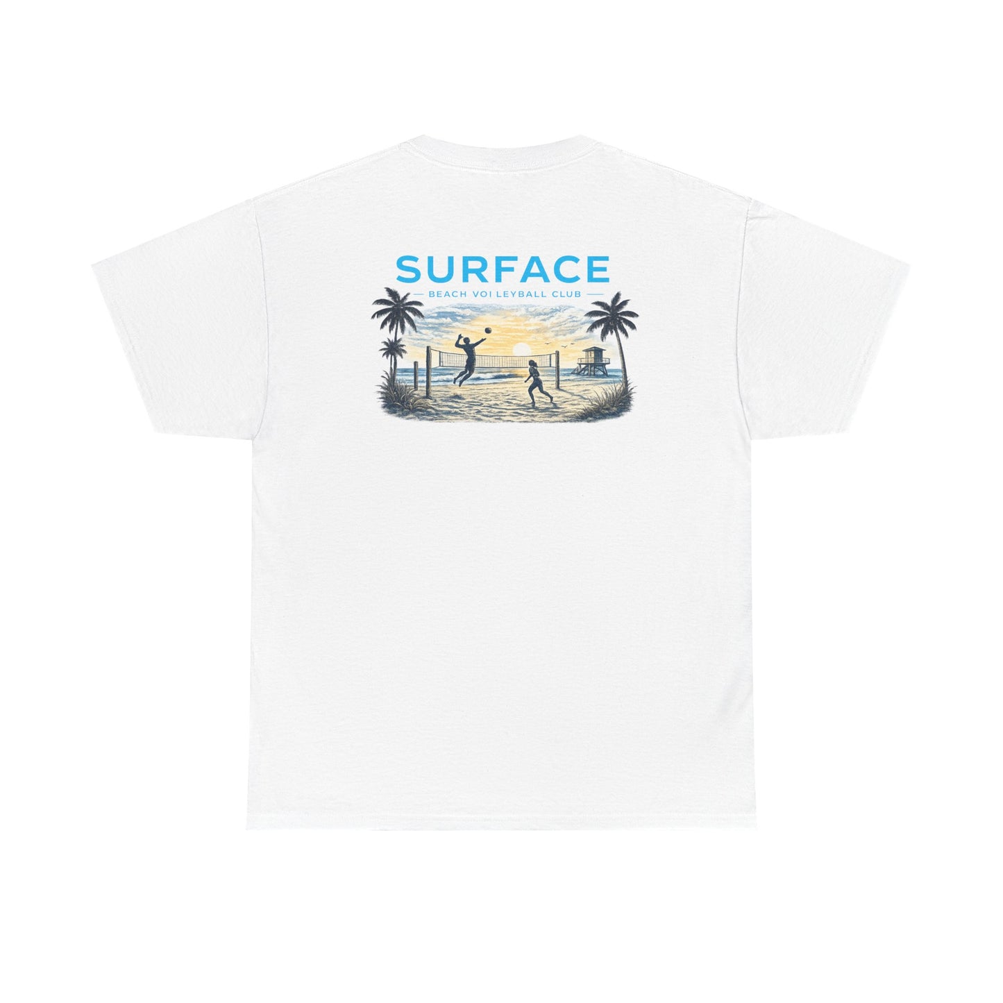 Surface Beach Volleyball Club T-Shirt — Coastal Sunset Volley Tee