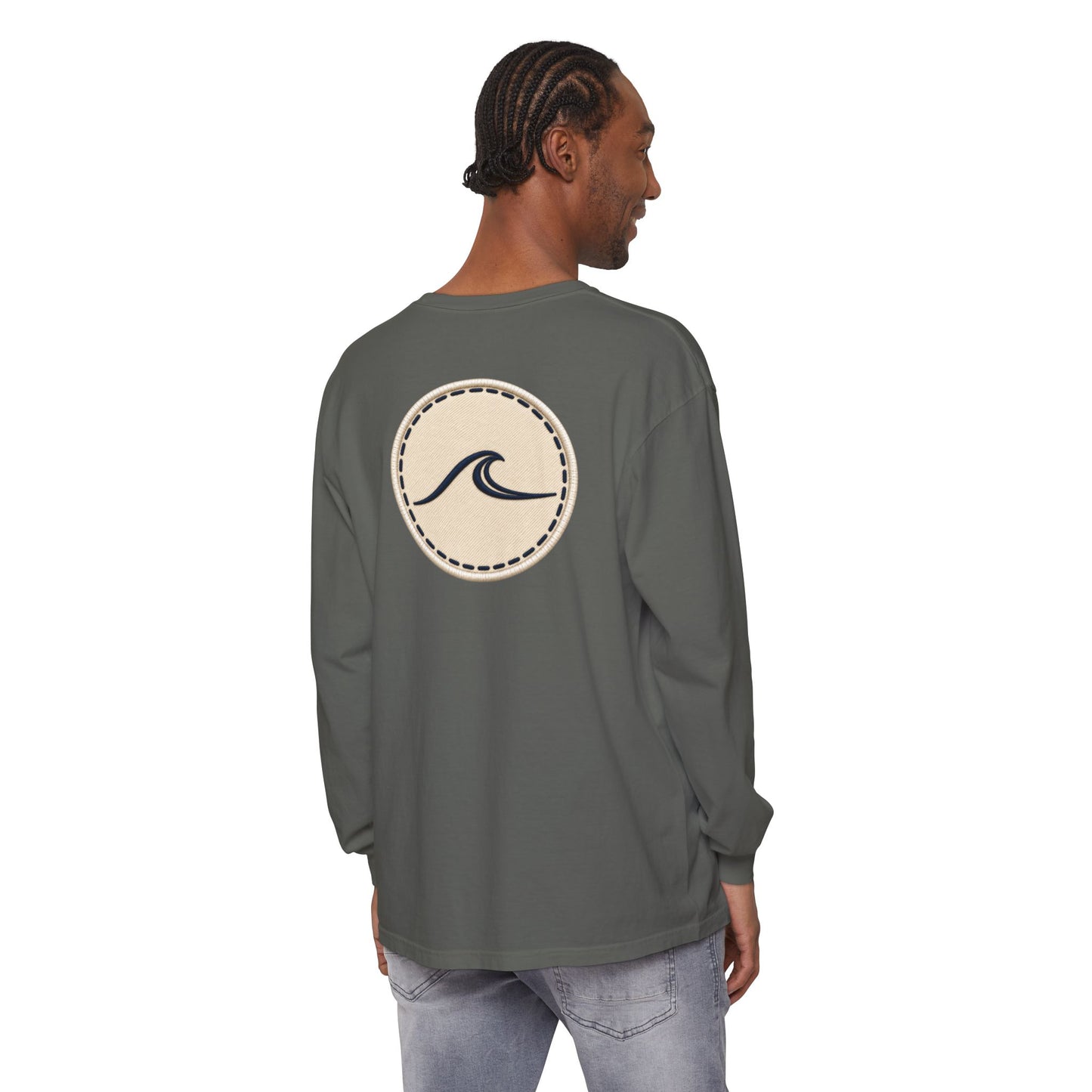 Surfache Long Sleeve T-Shirt — Script Logo Front & Wave Patch Back