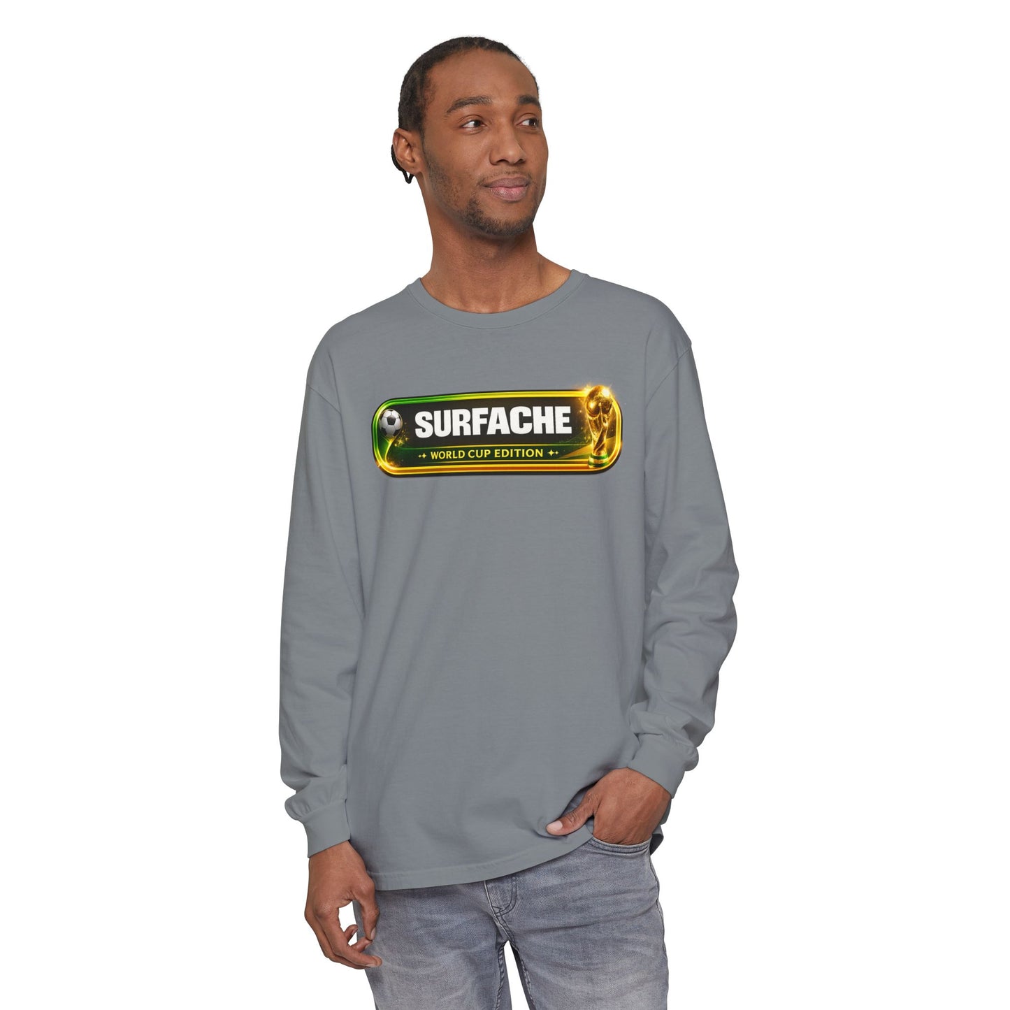 Surfache World Cup Soccer Long Sleeve Tee — "Surface" Front & "Pausa de Hidratación" Back