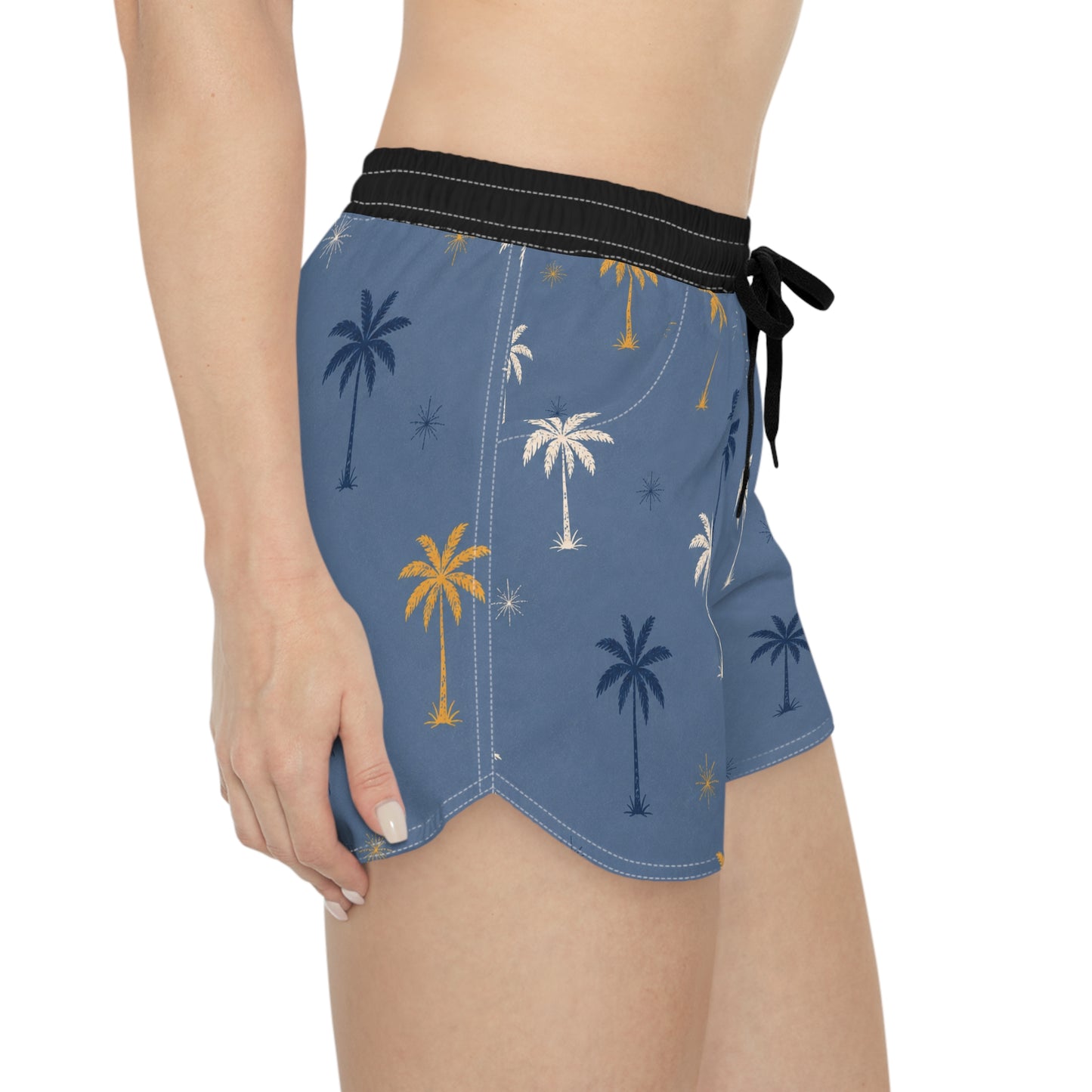 Palm Print Lounge Shorts — Women's Tropical Casual AOP