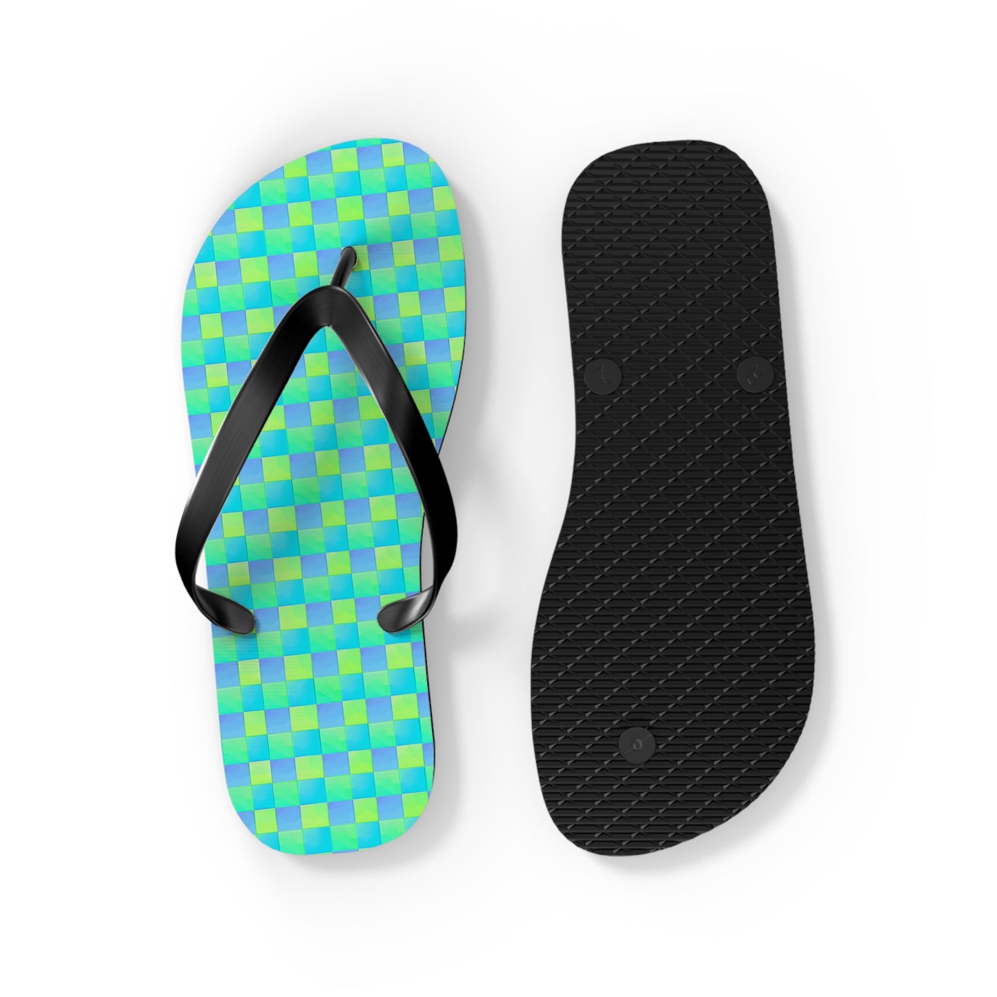 Checkerboard Surface Beach Volleyball Club Designer Flip Flops