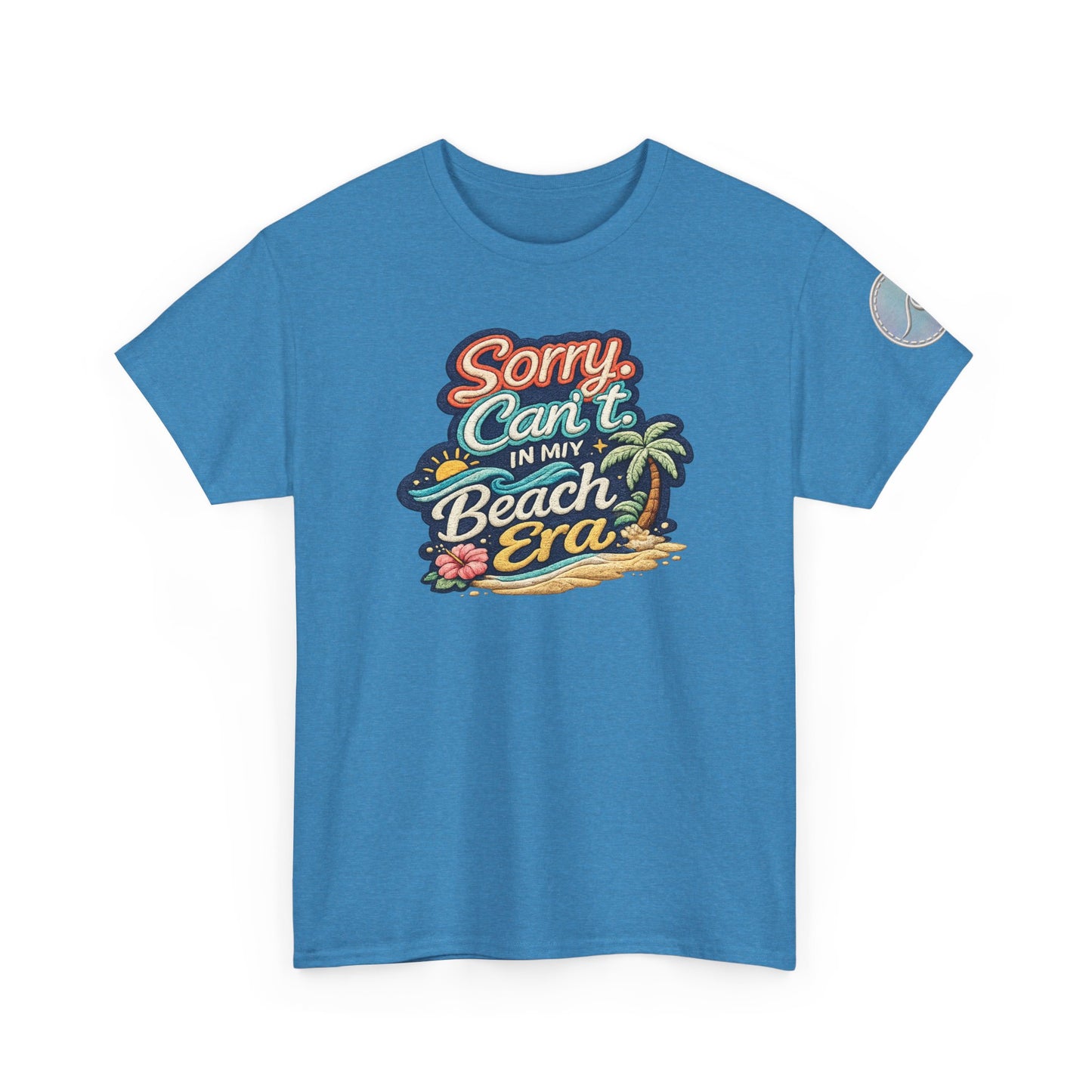 Sorry Can't, In My Beach Era — Retro Tropical Palm Beach Vacation T‑Shirt