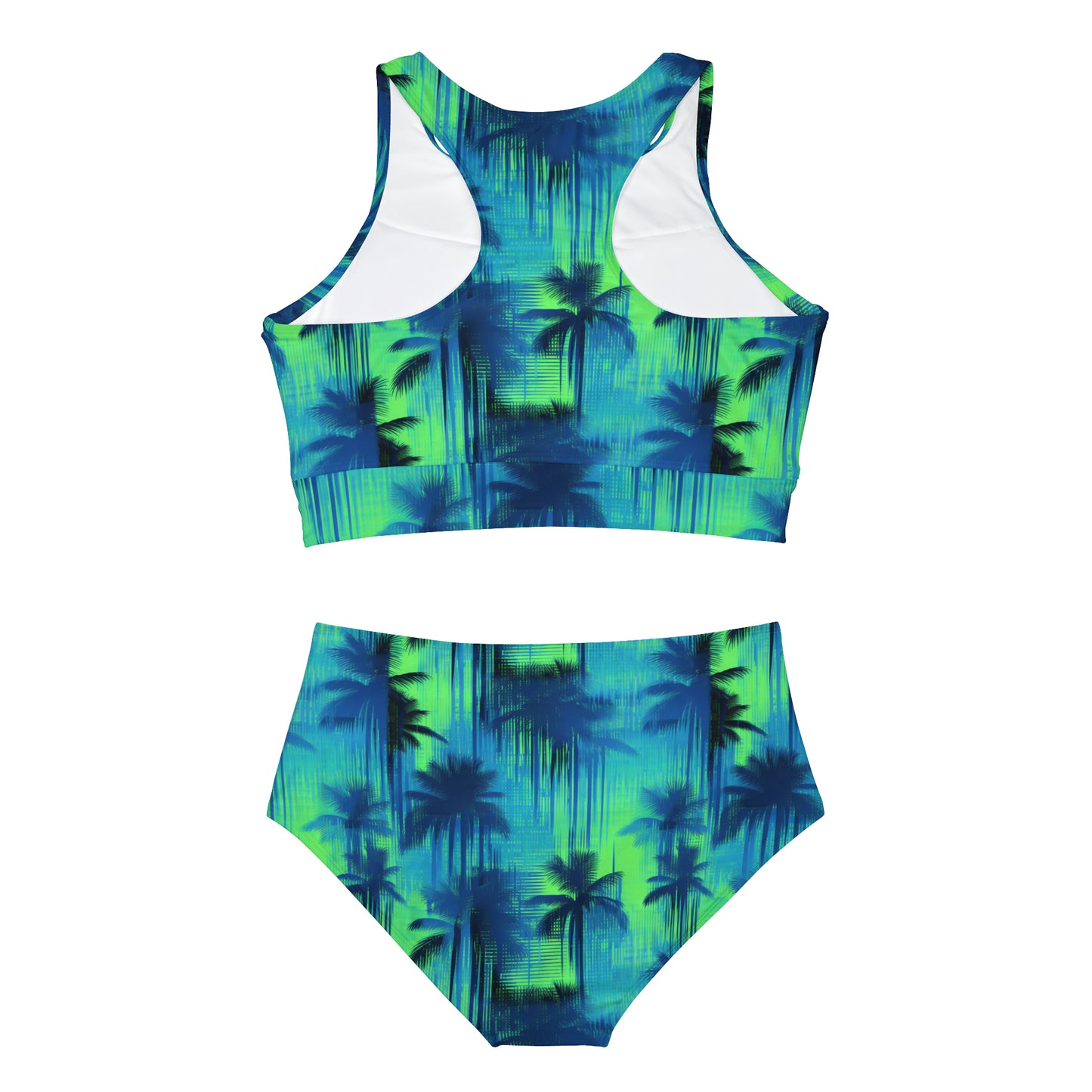 Mascot Surface Beach Volleyball Club Neon Palm Sporty Bikini Set