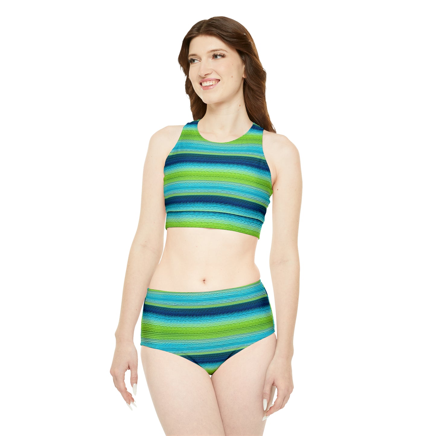 Surface Beach Volleyball Club Neon Palm Sporty Bikini Set