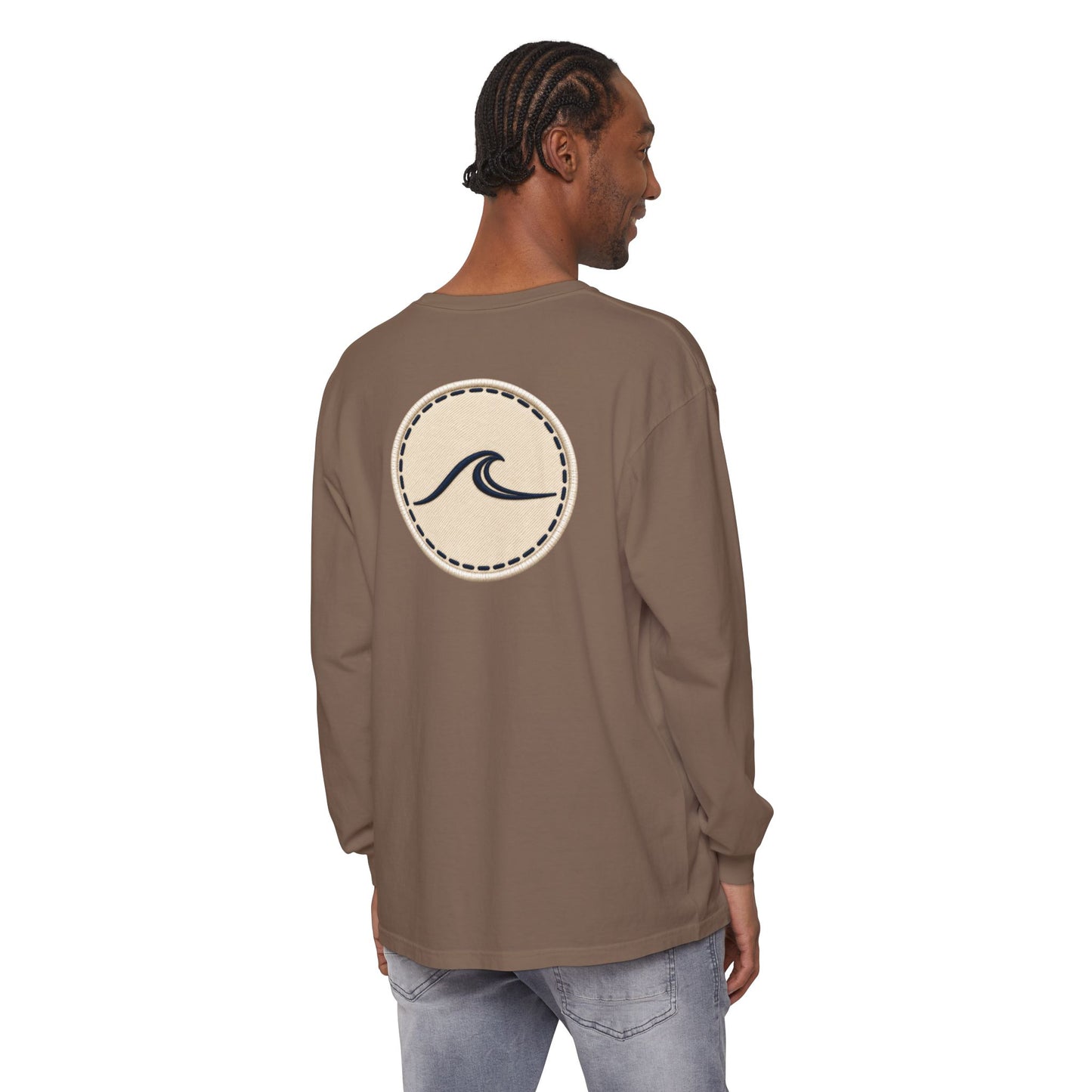 Surfache Long Sleeve T-Shirt — Script Logo Front & Wave Patch Back