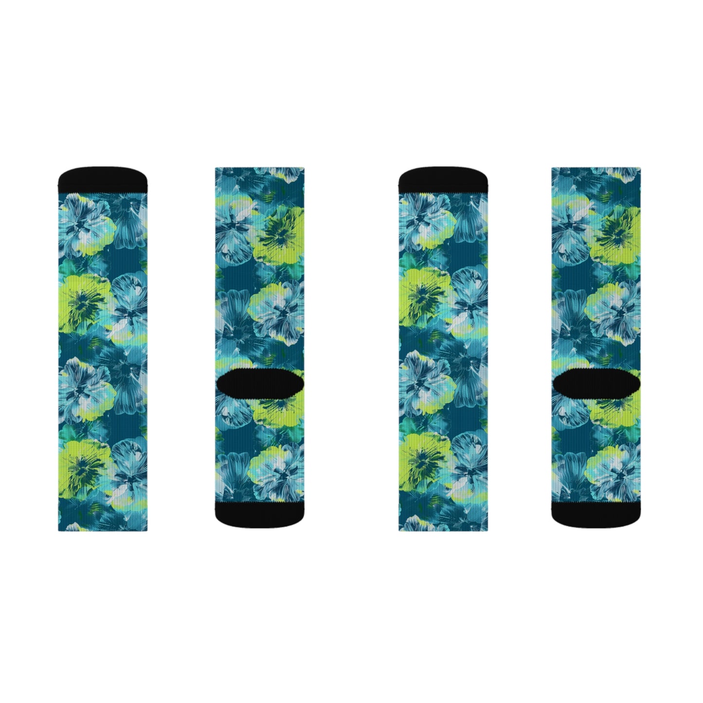 Moda Urbano Hibiscus Breatheable Moisture Wicking Performance Printed Fashion Sublimation Socks