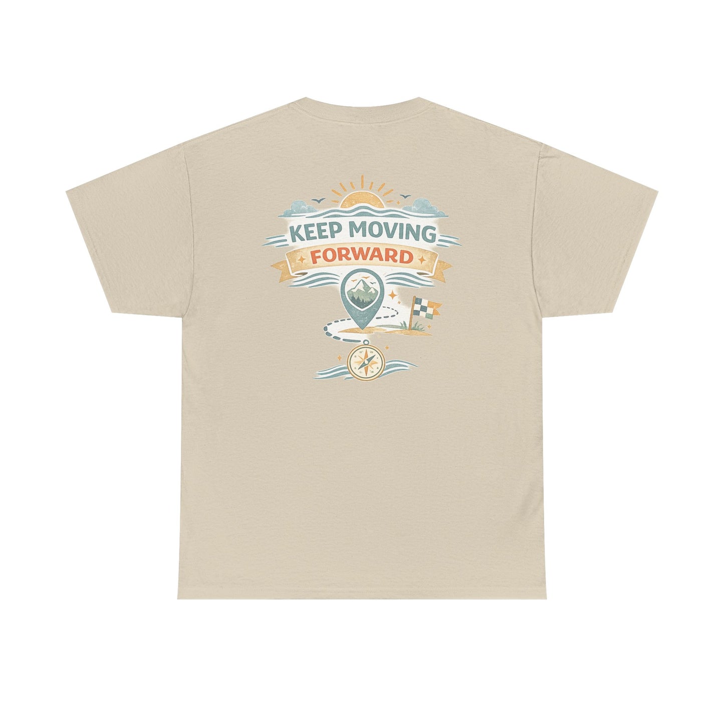 Keep Moving Forward T-Shirt — Inspirational Travel Compass Graphic Tee