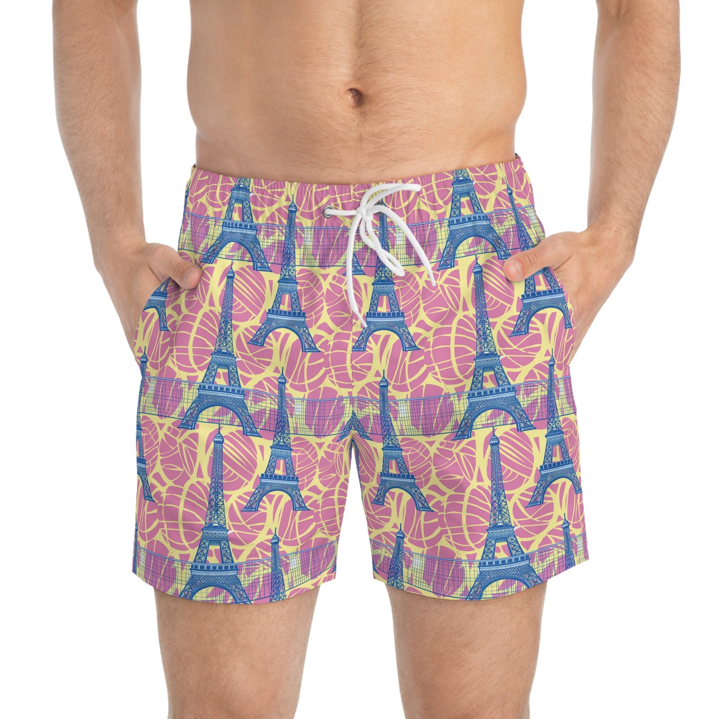 Paris Olympics Inspired Surface Beach Volleyball Club Modern Swim Trunks