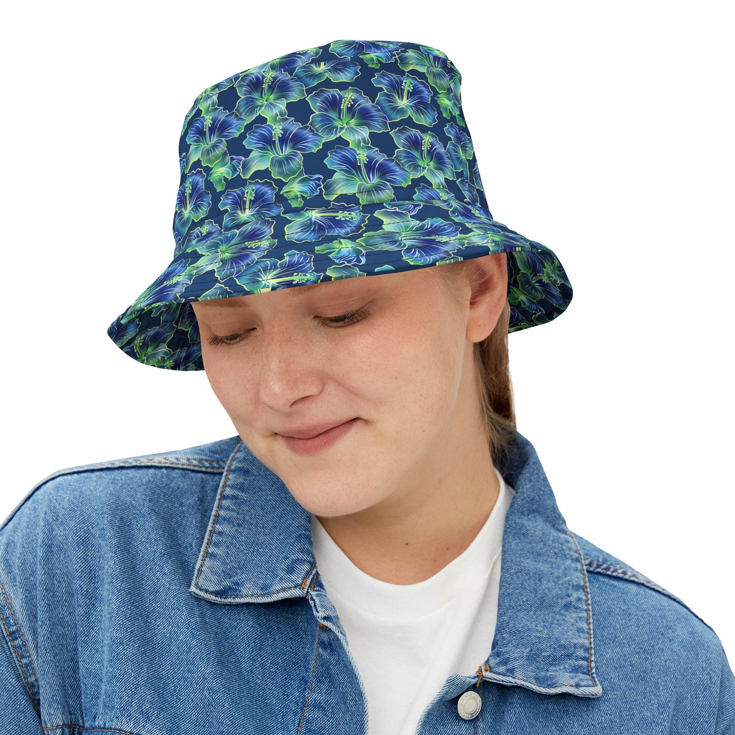 Moda Urbano Tropical  Hibiscus Bucket Hat (AOP)