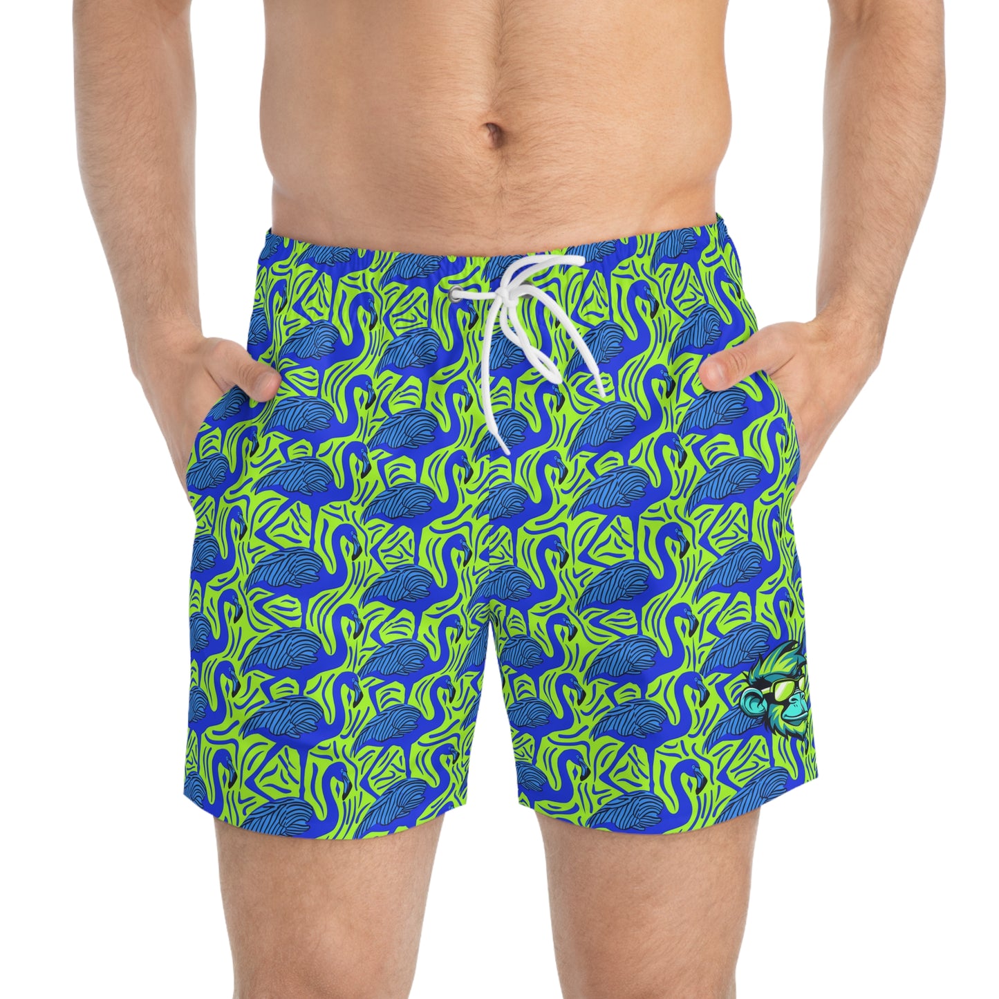 Flamingo Party Surface Beach Volleyball Club Modern Swim Trunks