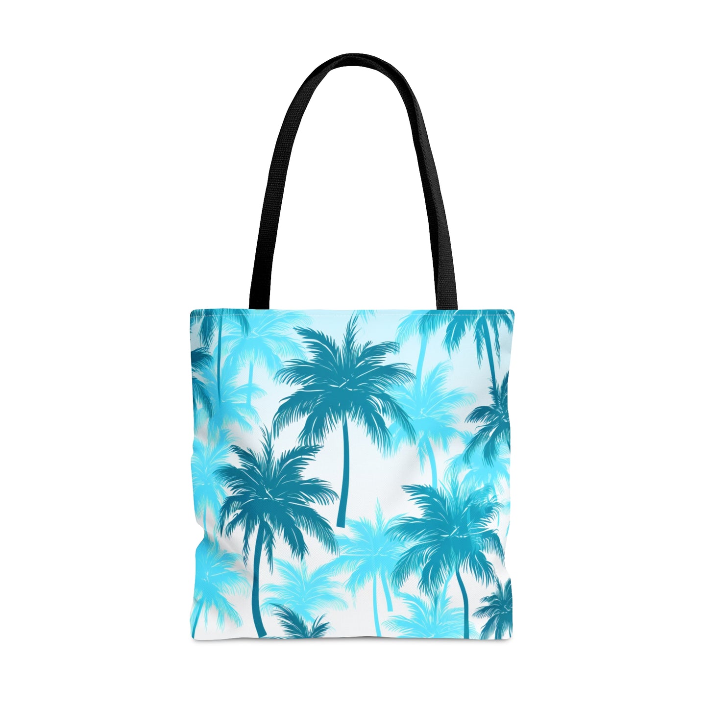 Cyan Palm Tree Travel Tote Bag