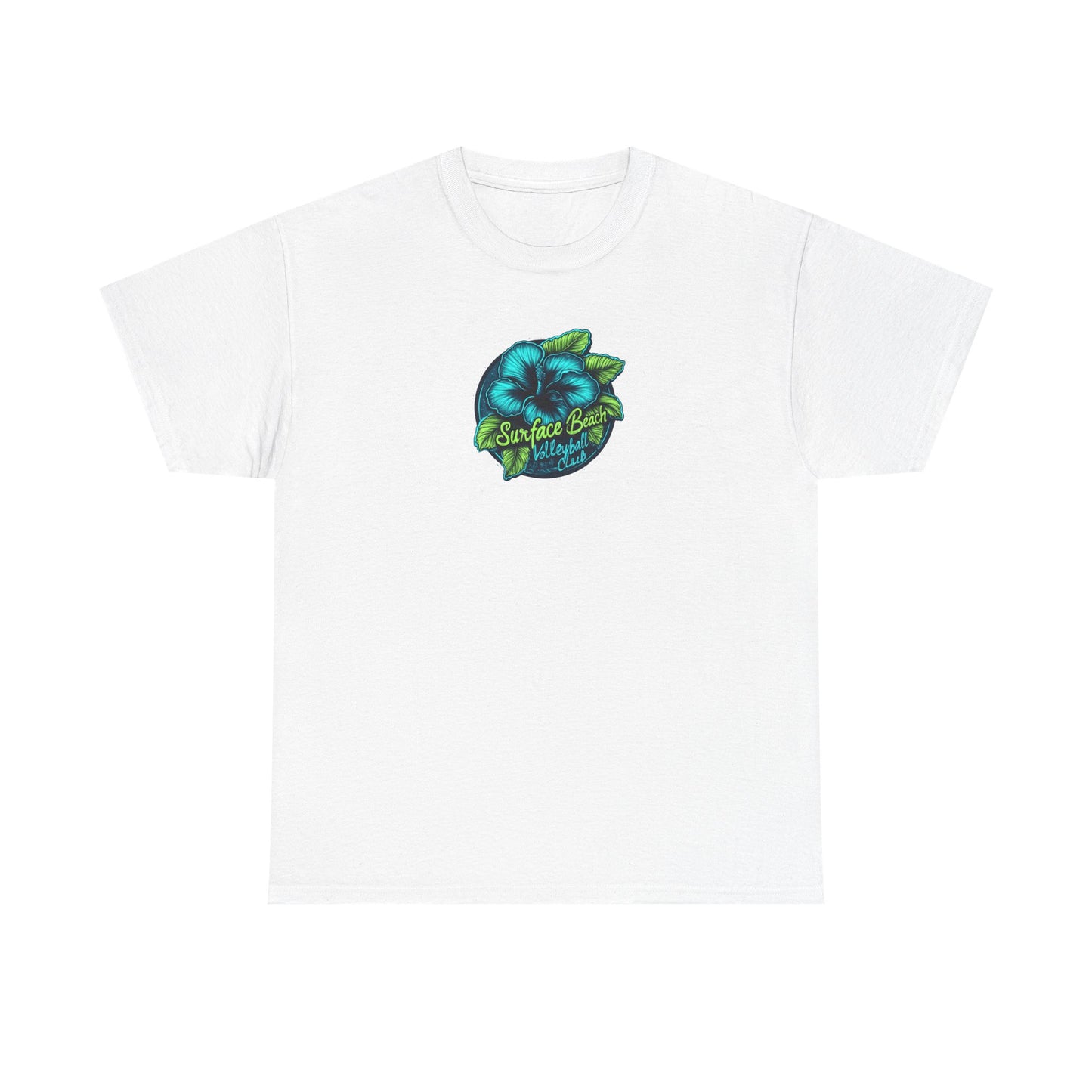 Hibiscus Icon Surface Beach Volleyball Club Unisex Heavy Cotton Tee