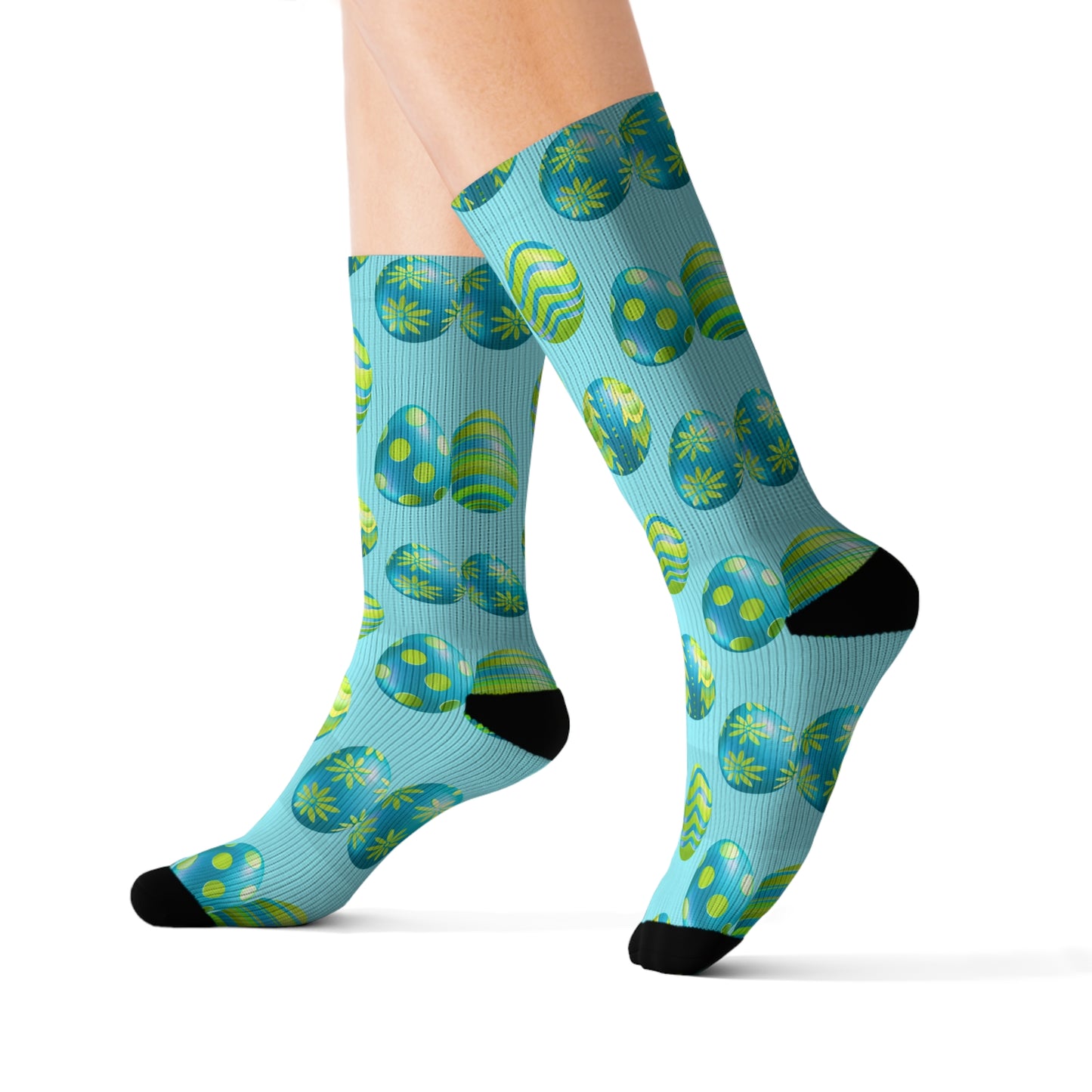 Easter Collection Breatheable Moisture Wicking Performance Printed Fashion Sublimation Socks