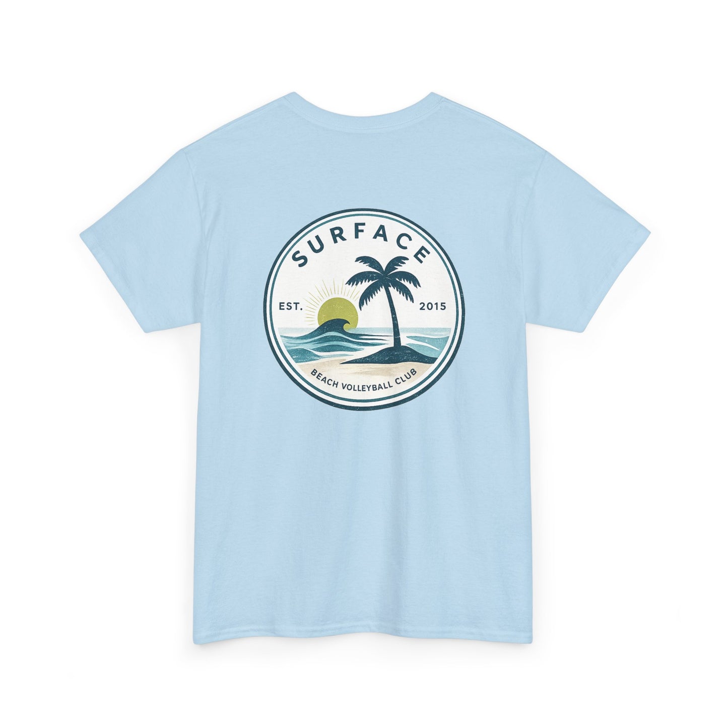 Surface Beach Club T-Shirt — Vintage Palm & Wave Logo Tee
