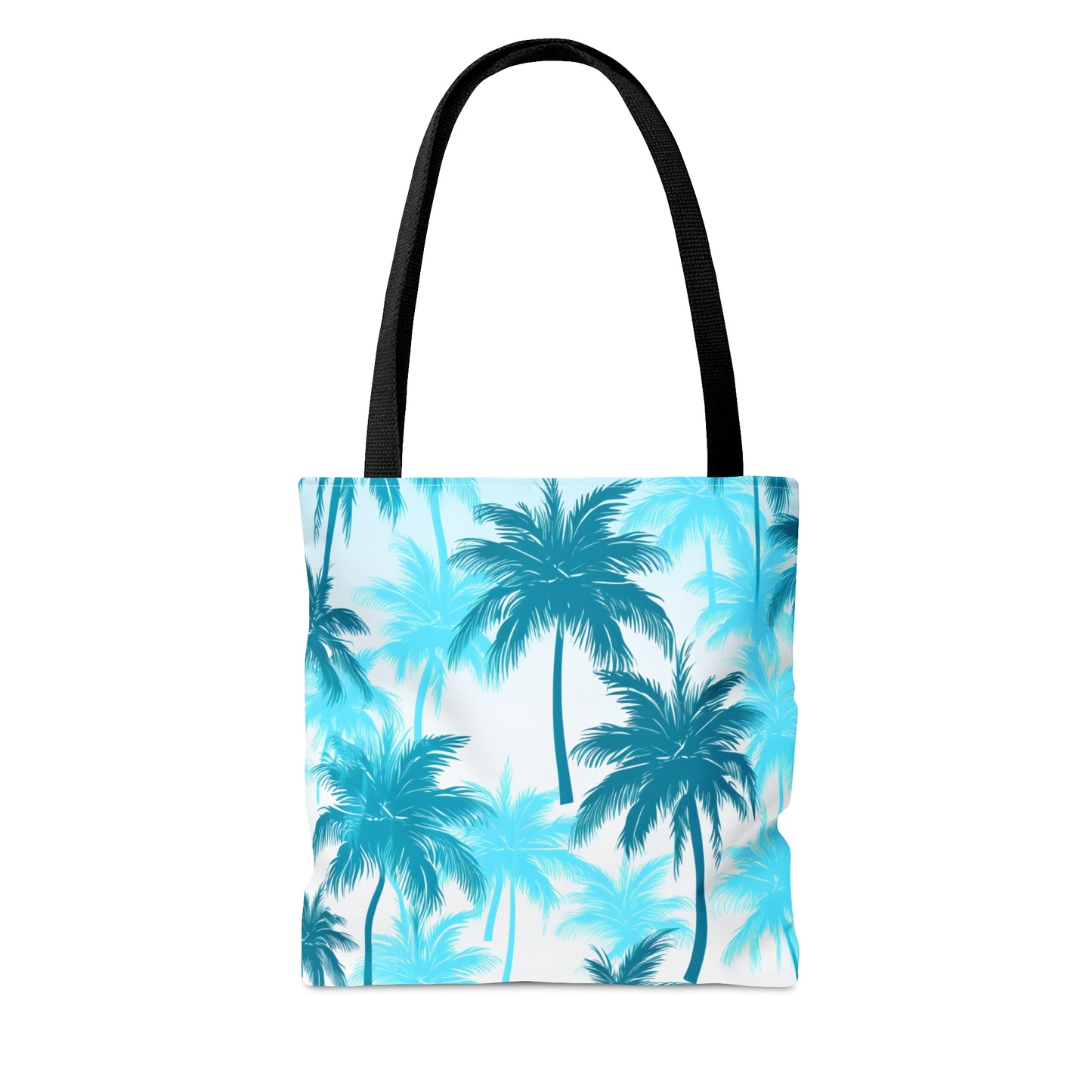 Cyan Palm Tree Travel Tote Bag