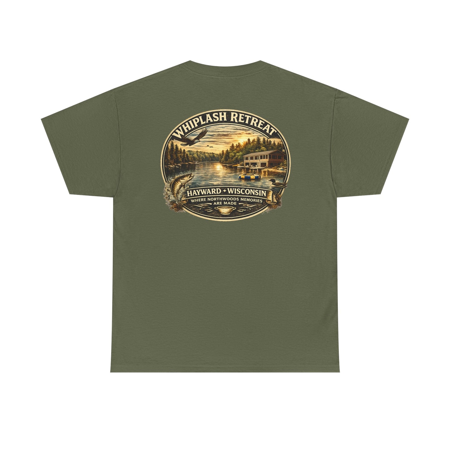 Whiplash Retreat T-Shirt — Vintage Lakeside Hayward Wisconsin Tee