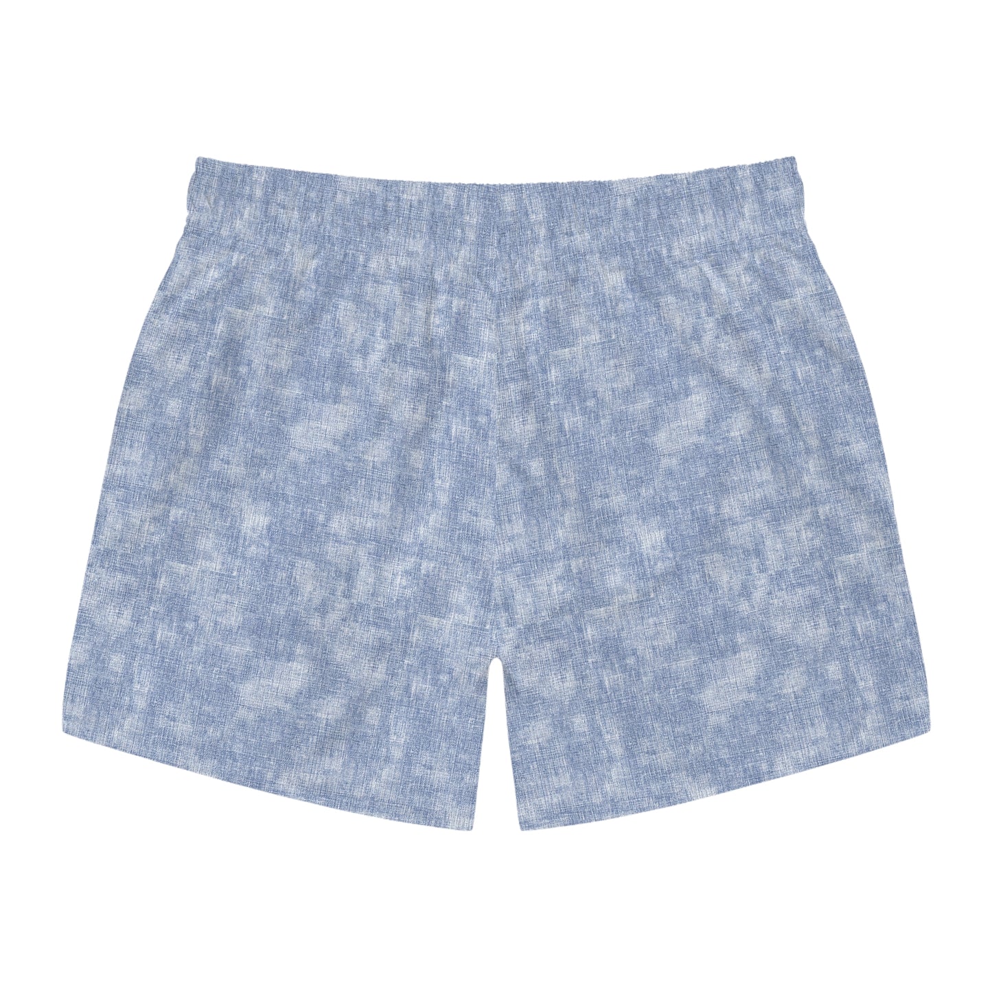 Blue Tie-Dye Swim Trunks with Neon Surf Fish Accent