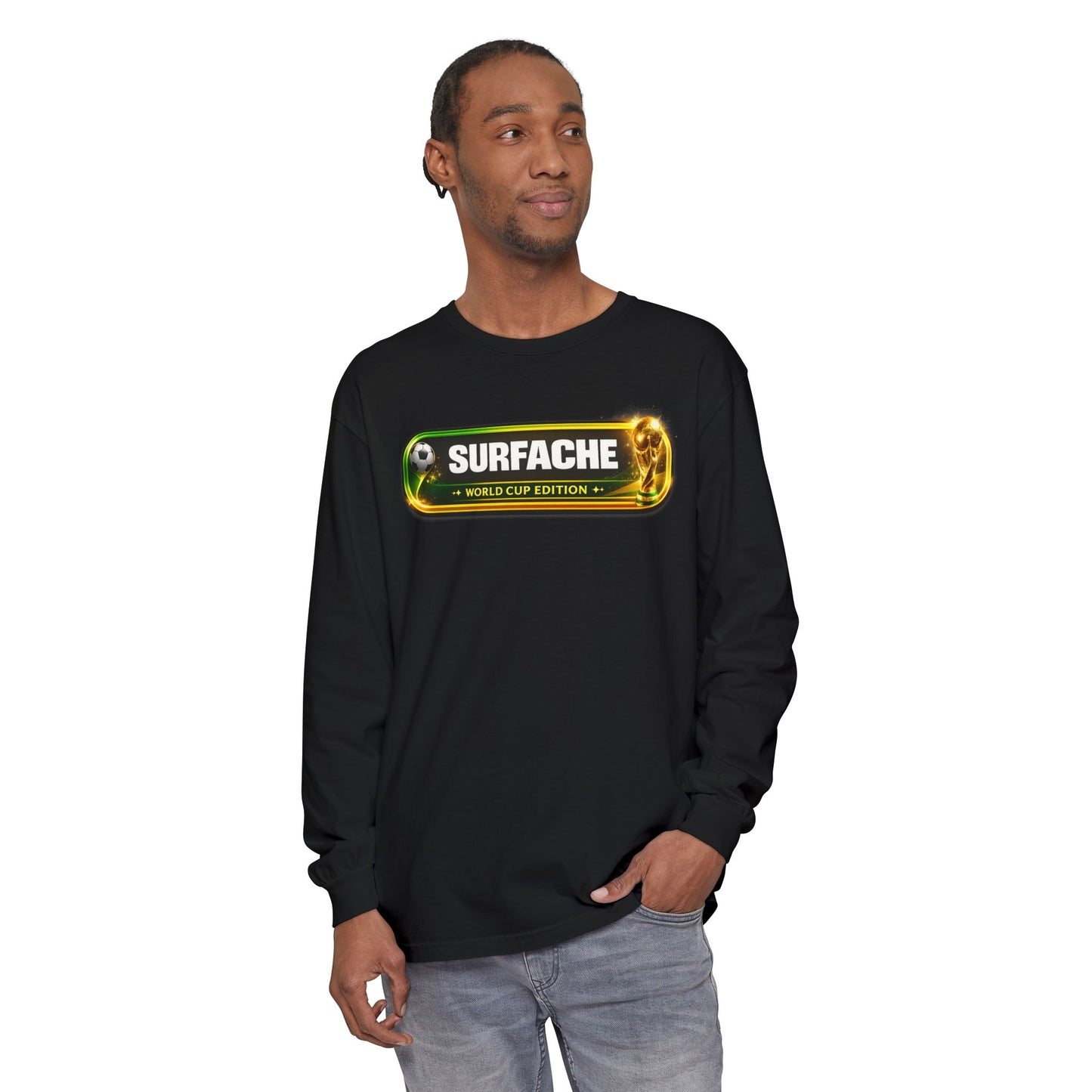 Surfache World Cup Soccer Long Sleeve Tee — "Surface" Front & "Pausa de Hidratación" Back