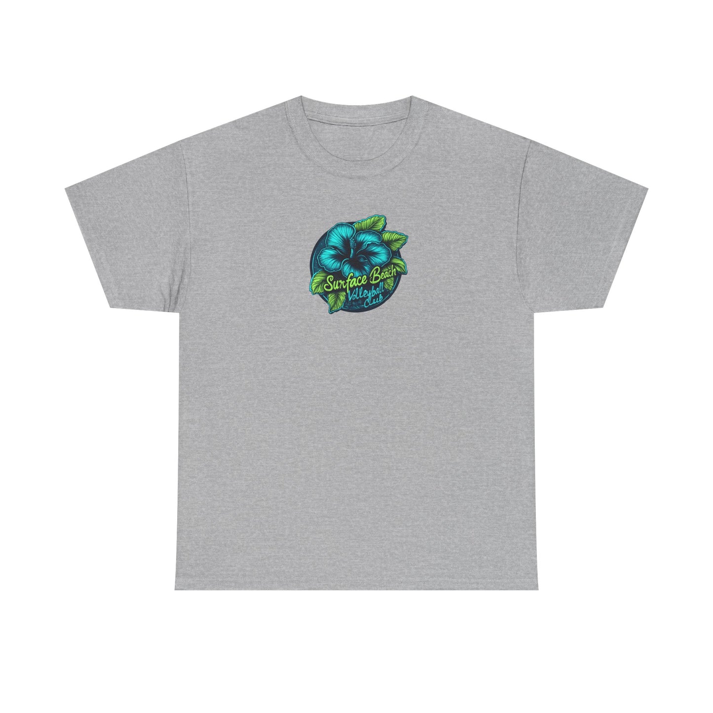 Hibiscus Icon Surface Beach Volleyball Club Unisex Heavy Cotton Tee