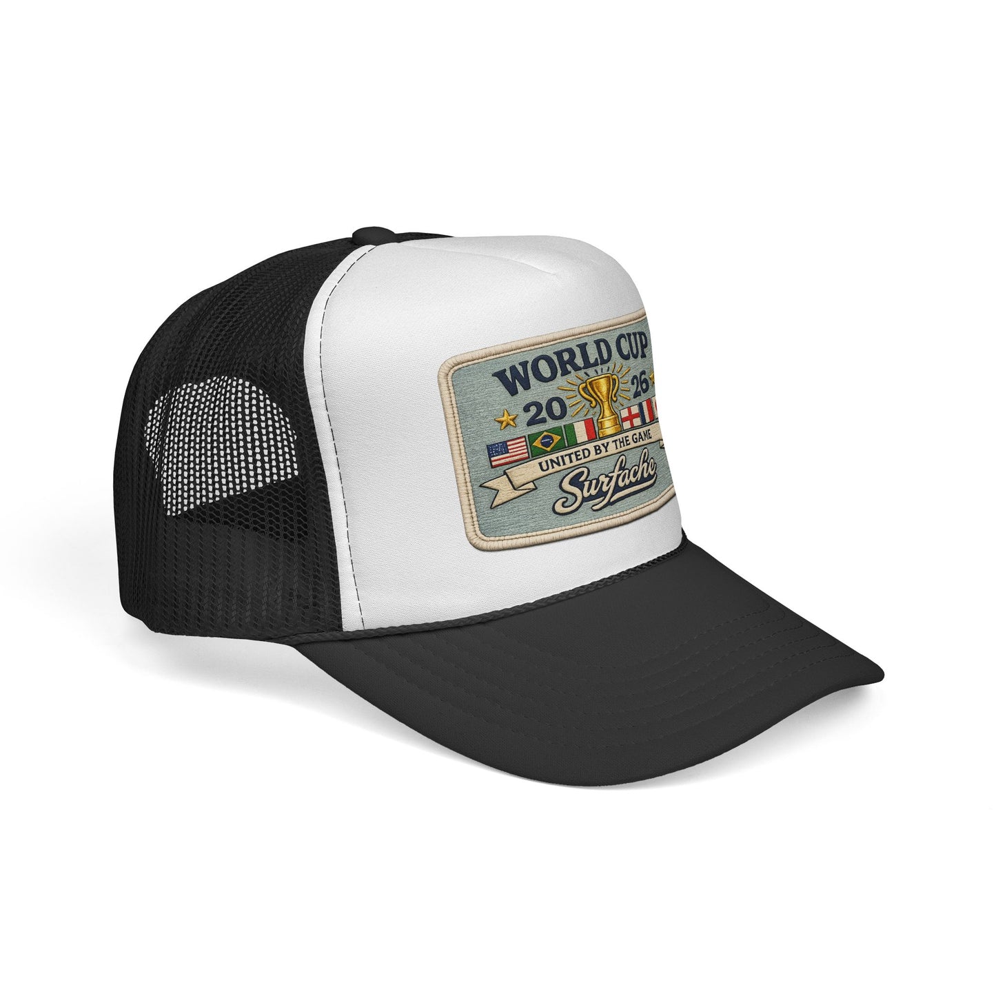 Surfache World Cup 2026 Trucker Hat — Retro Soccer Patch Cap