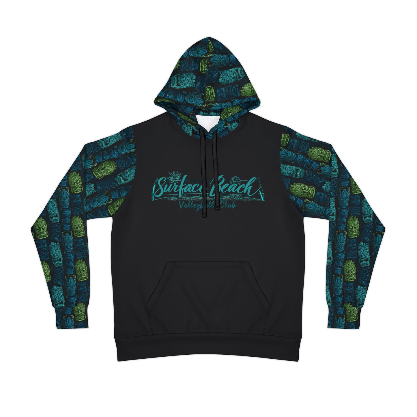 Surface Beach Volleyball Club Tiki Sublimated Designer Athletic Hoodie