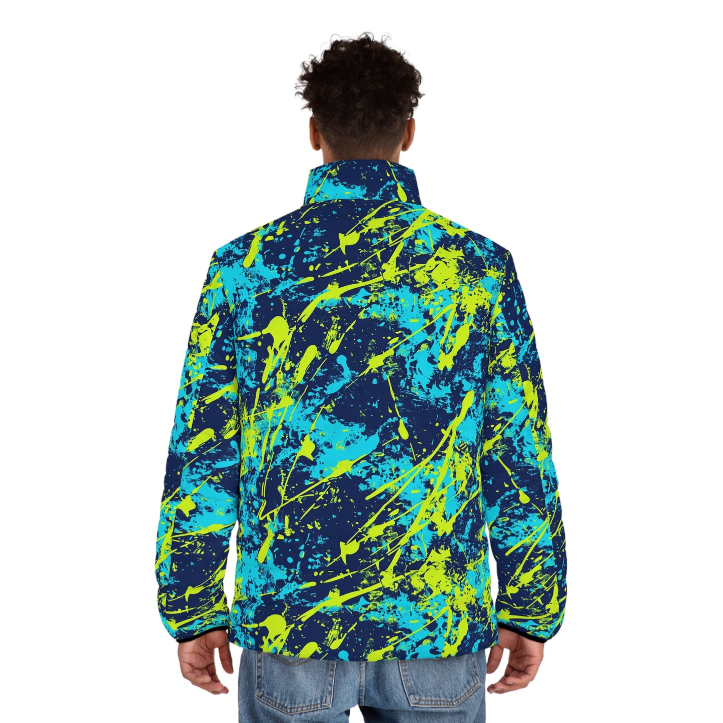 Surface Beach Volleyball Club Men's Puffer Jacket (AOP)