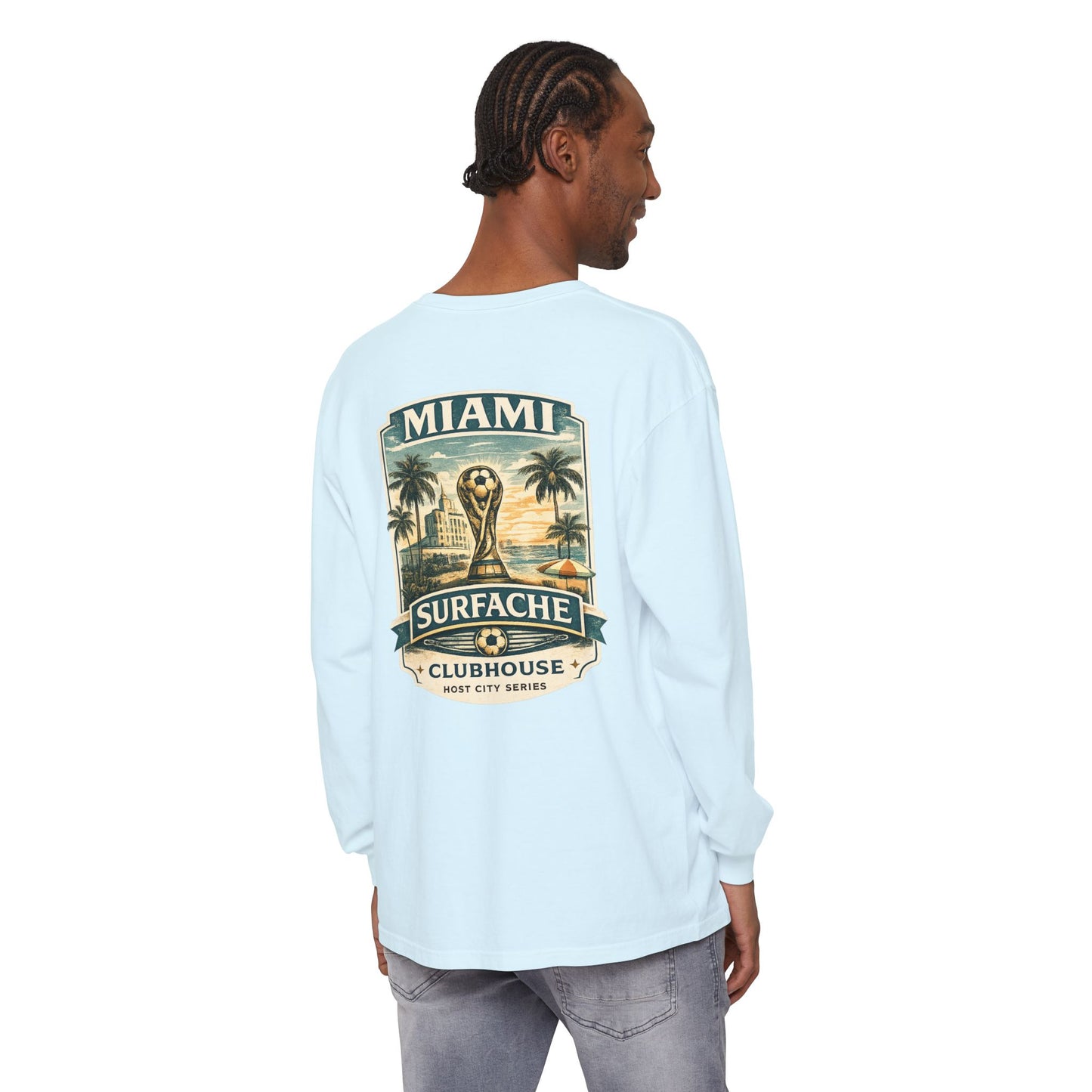 Miami Surfache Long Sleeve Tee — Surf Clubhouse Graphic Shirt