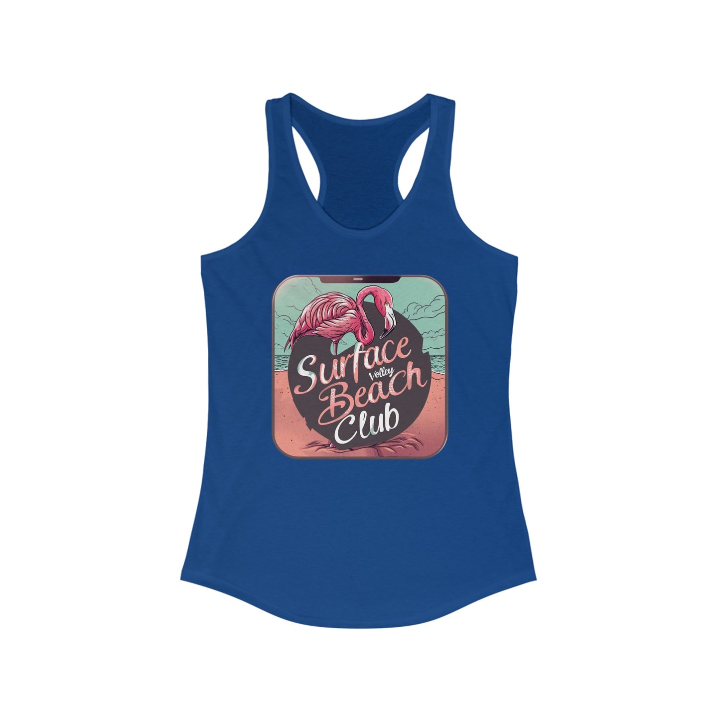 Flamingo Icon Surface Beach Volleball Racerback Tank