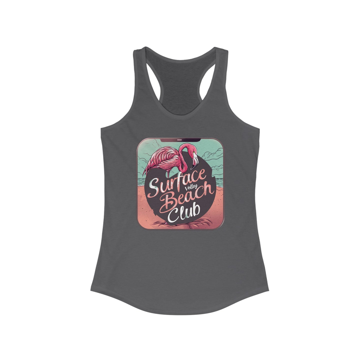 Flamingo Icon Surface Beach Volleball Racerback Tank