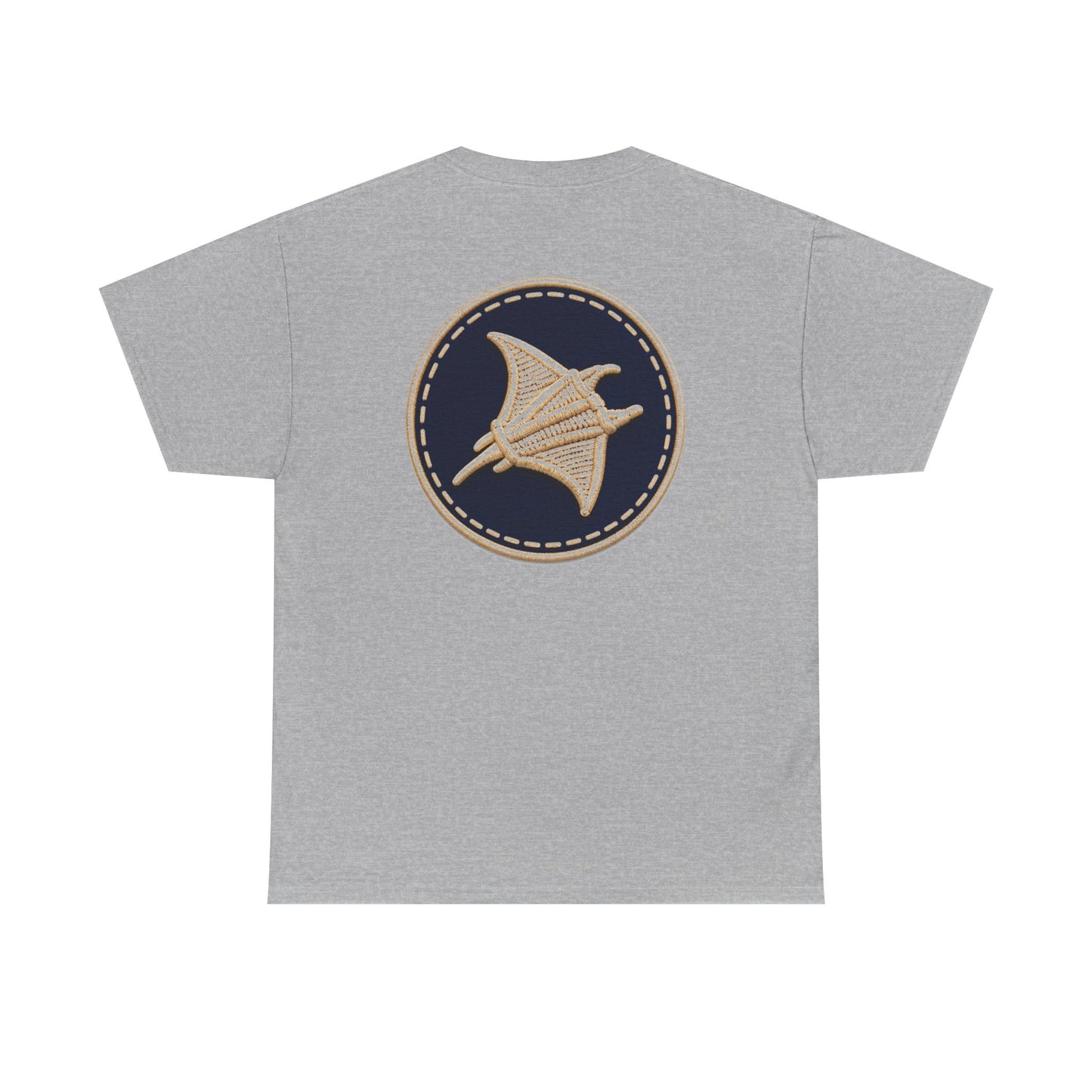 Surfache Logo Tee — Retro Script Front & Manta Ray Patch Back