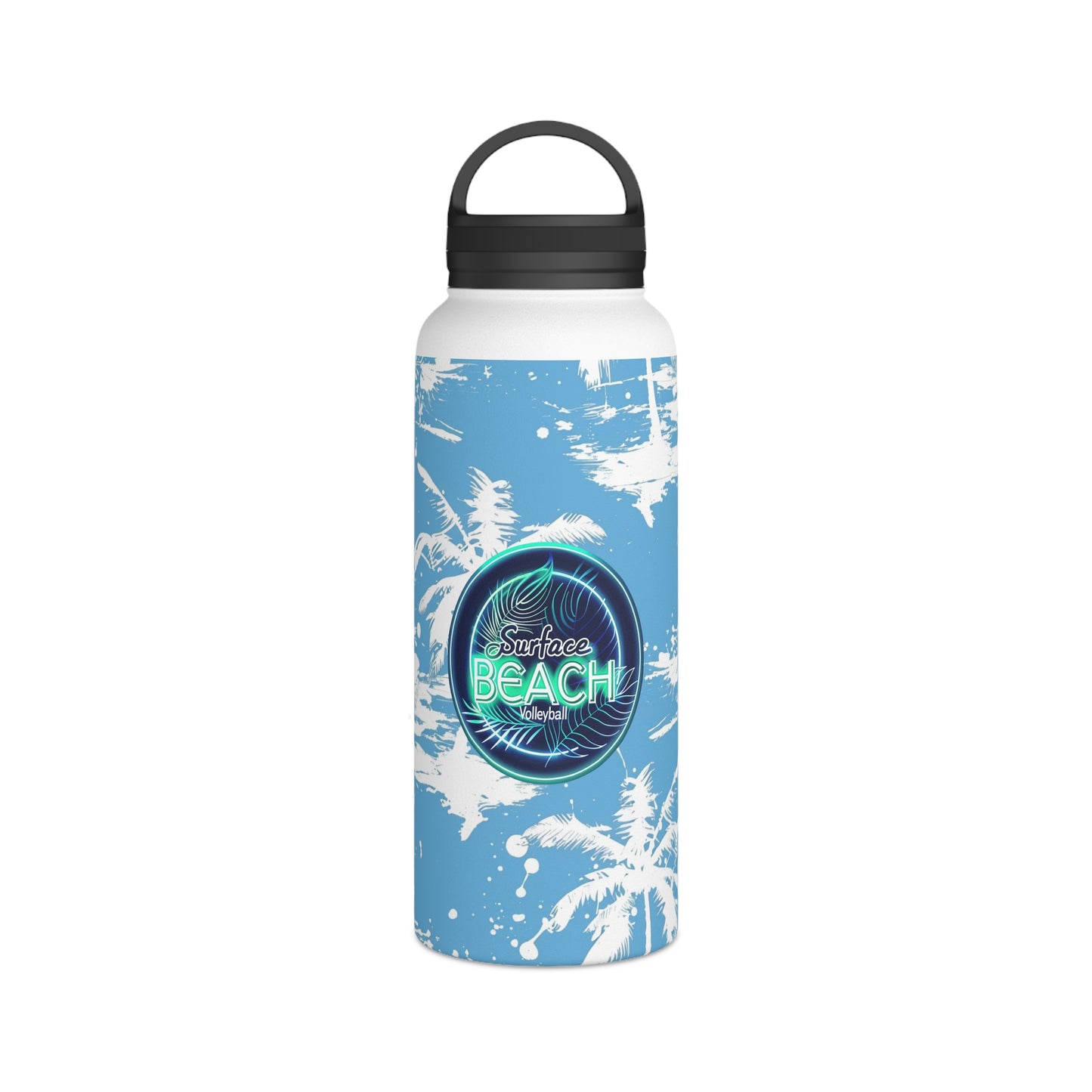 Icon Surface Beach Volleyball Club Stainless Steel Water Bottle, Handle Lid