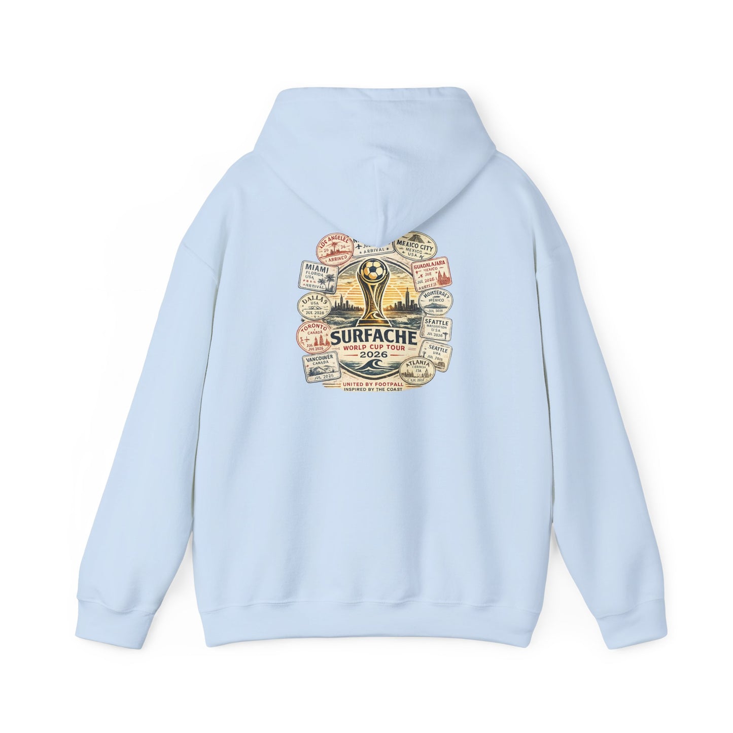 Surfache World Cup Wave Hoodie — Vintage Surf Patch Graphic Hooded Sweatshirt