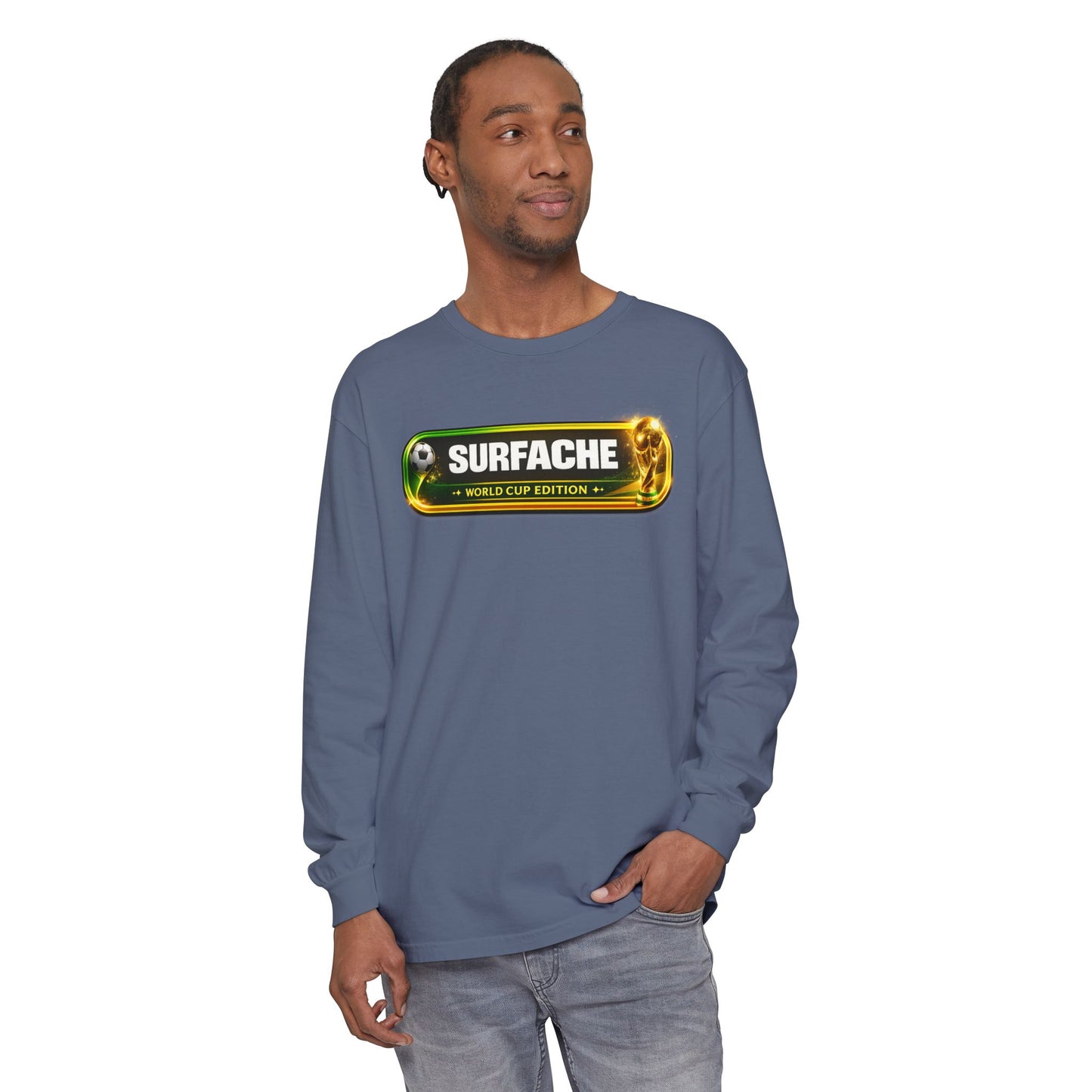 Surfache World Cup Soccer Long Sleeve Tee — "Surface" Front & "Pausa de Hidratación" Back