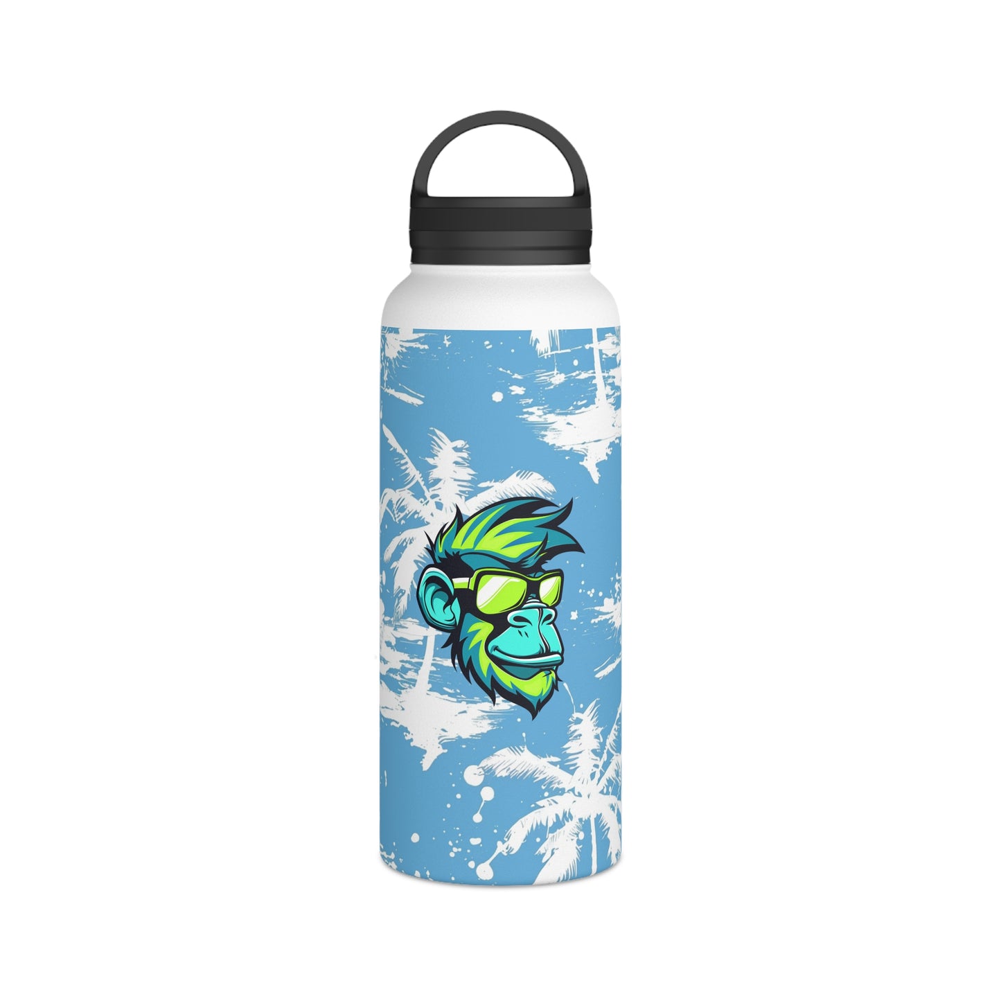 Shades Mascot Surface Beach Volleyball Club Stainless Steel Water Bottle, Handle Lid