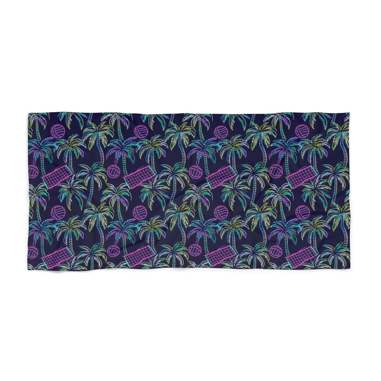 Tropical Neon Palm Beach Towel