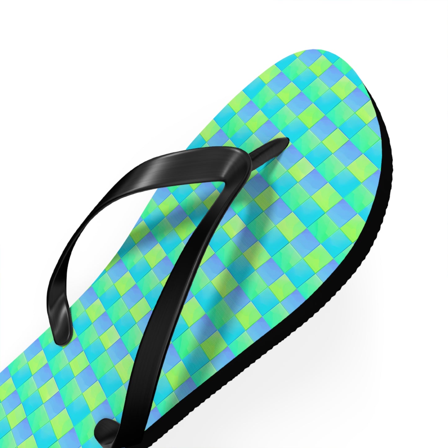 Checkerboard Surface Beach Volleyball Club Designer Flip Flops