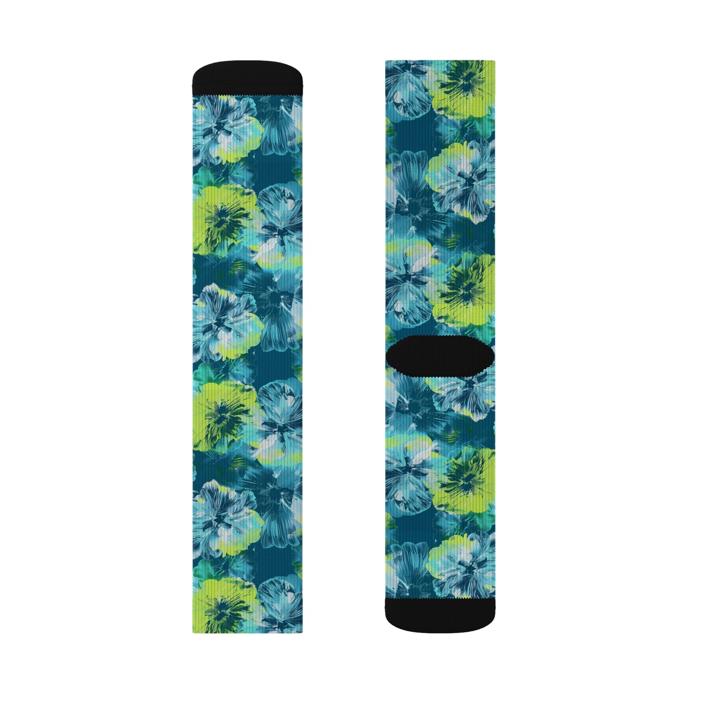 Moda Urbano Hibiscus Breatheable Moisture Wicking Performance Printed Fashion Sublimation Socks