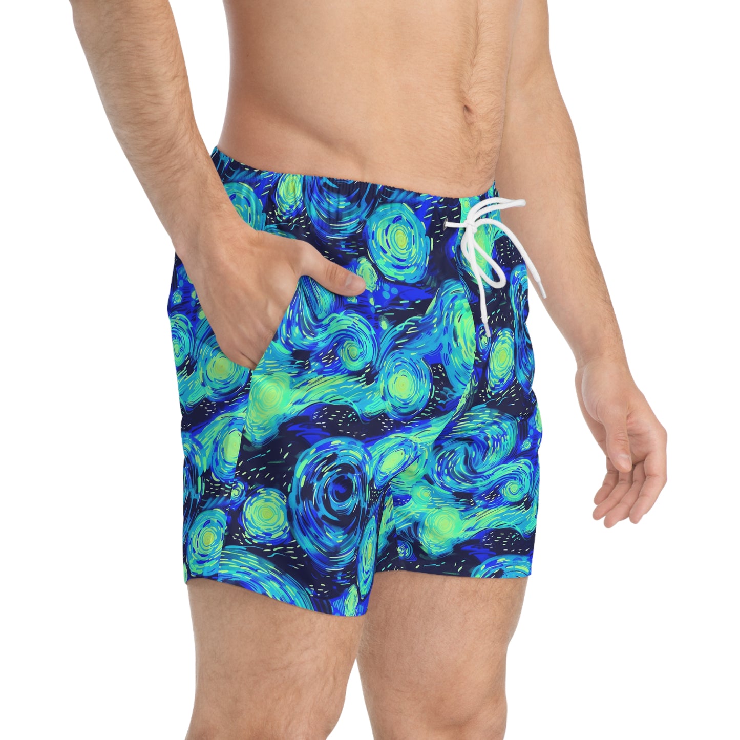 Starry Night Mascot Surface Beach Volleyball Club Modern Swim Trunks