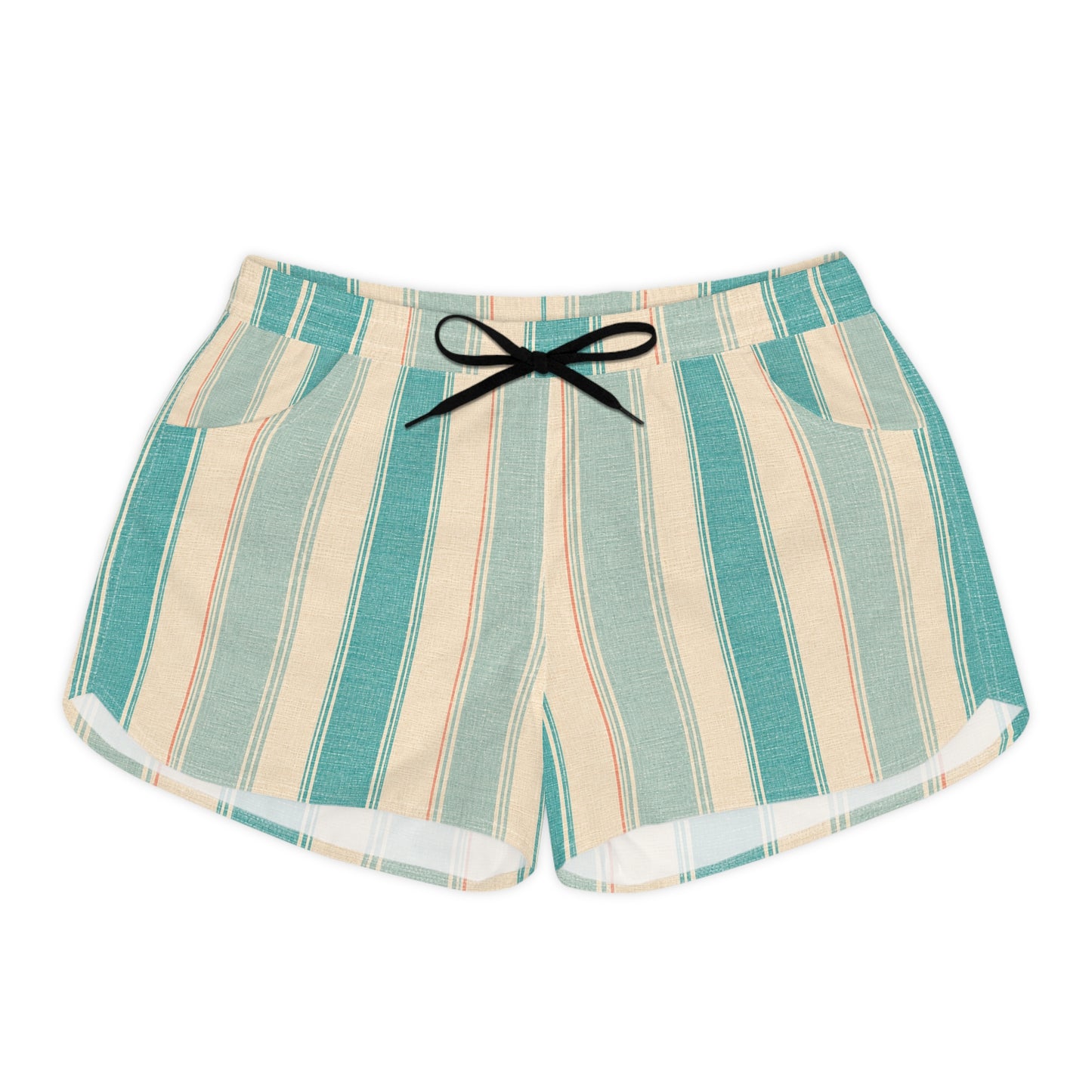 Sea Breeze Inspired Vertical Stripe Women's Casual Shorts — Nautical Summer Lounge Shorts