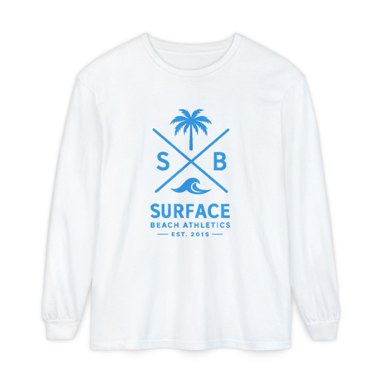 Surface Beach Athletics Long Sleeve Tee — Palm & Wave Graphic Shirt