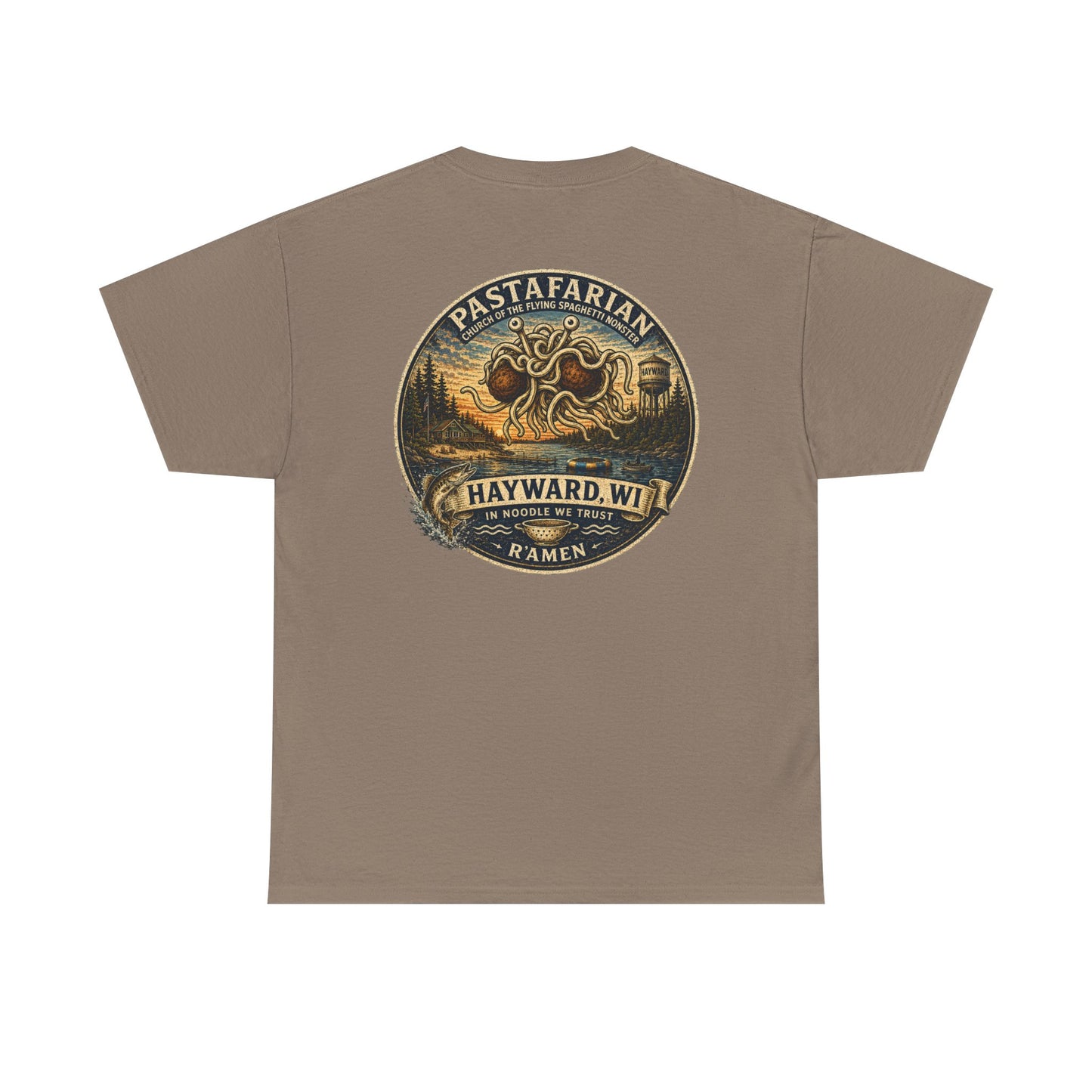 Whiplash Pastafarian T-Shirt — Vintage Hayward, WI Ramen Graphic Tee